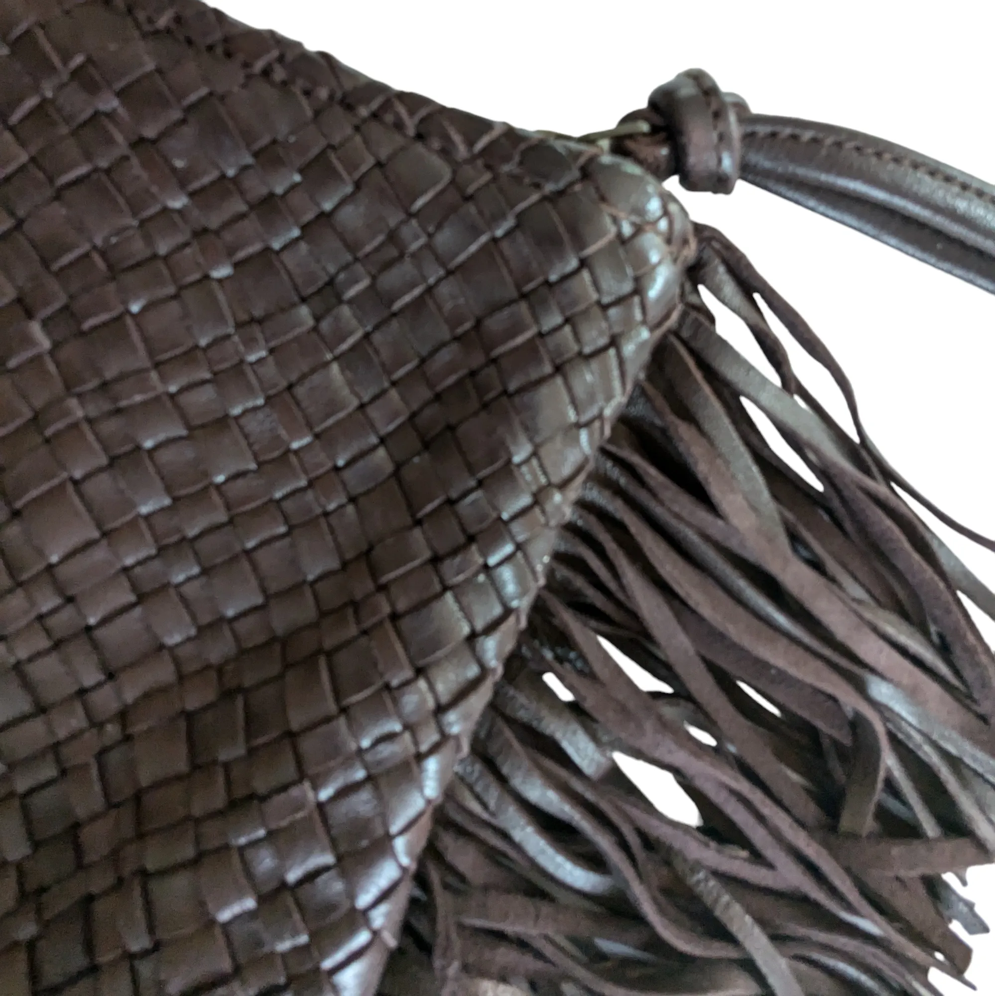Enshalla Woven Leather Clutch