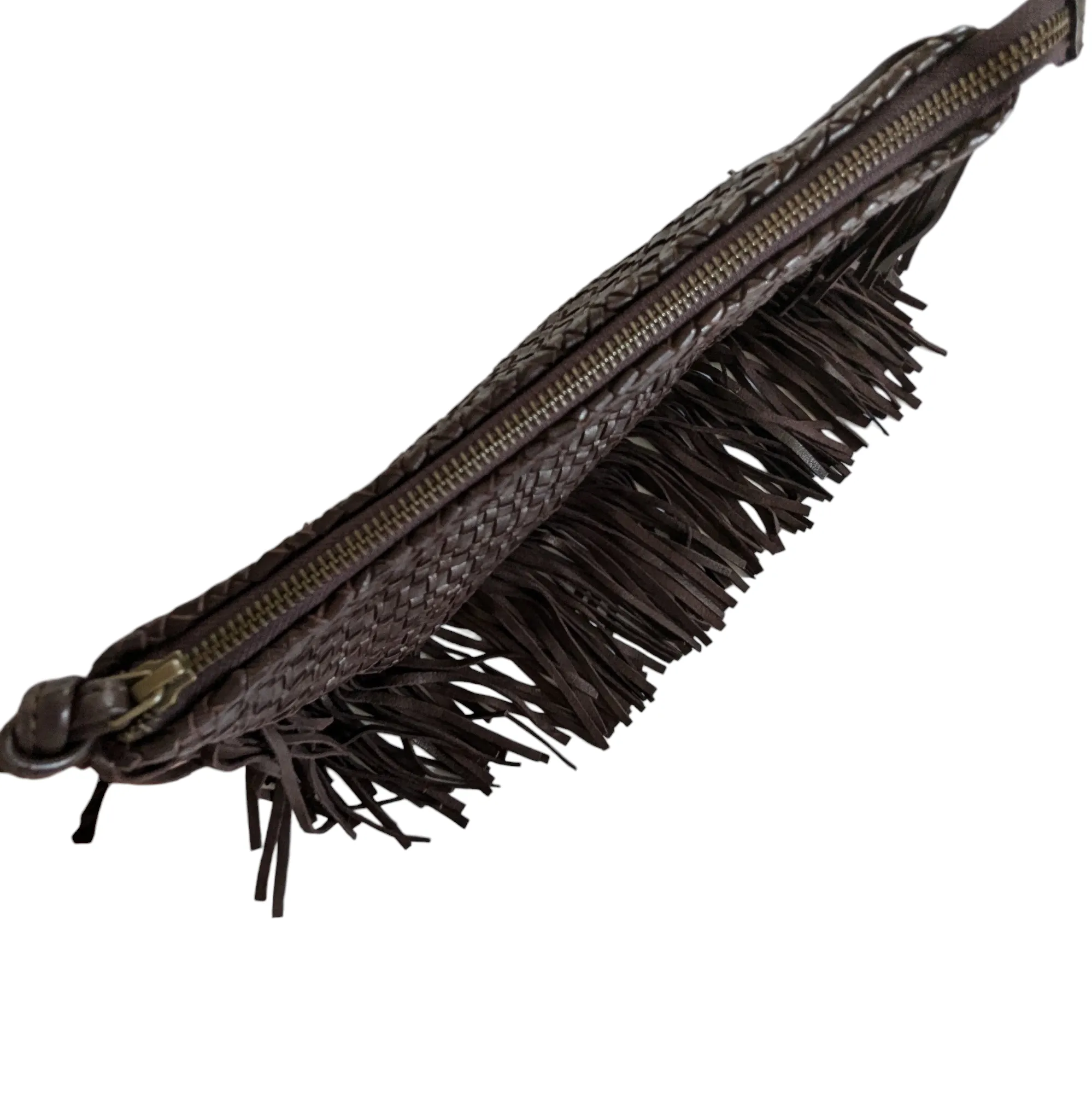 Enshalla Woven Leather Clutch