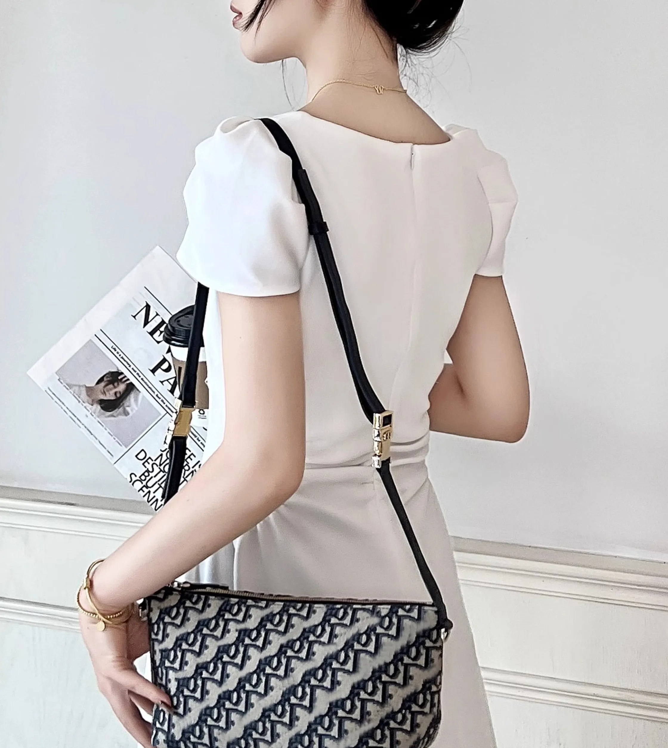 Extension leather shoulder strap for Diorstar Hobo bag, 1.4 cm length strap extension modification accessory