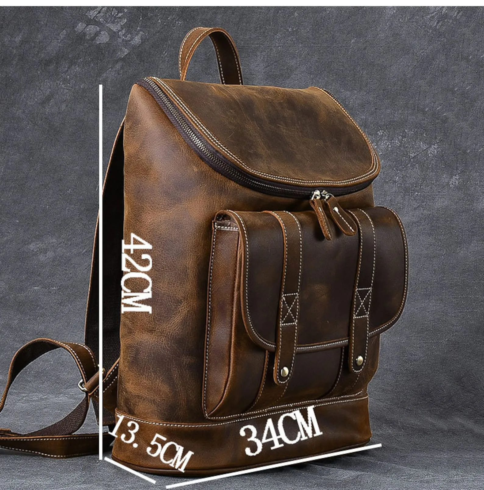 extra large leather backpack