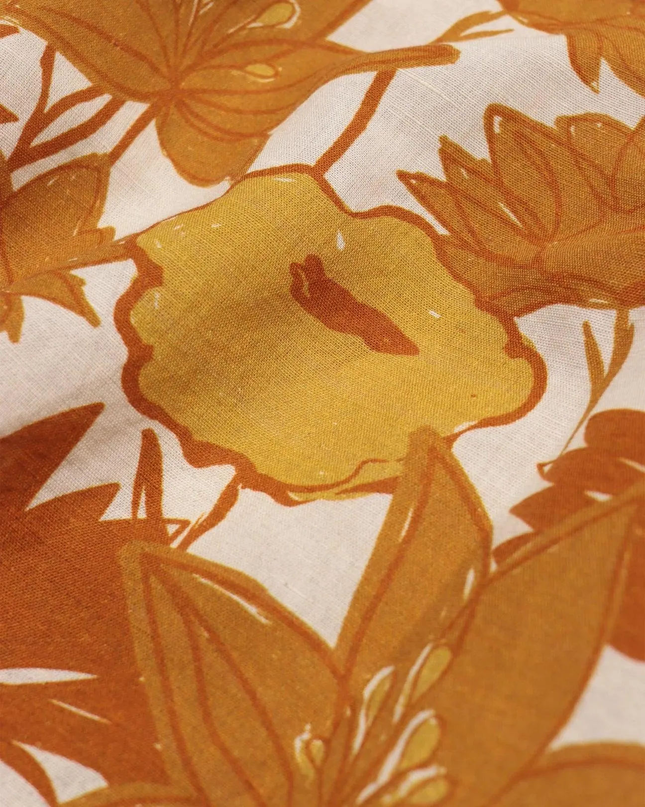 Far Afield - Selleck Shirt - Honey Gold Flower Collage Print