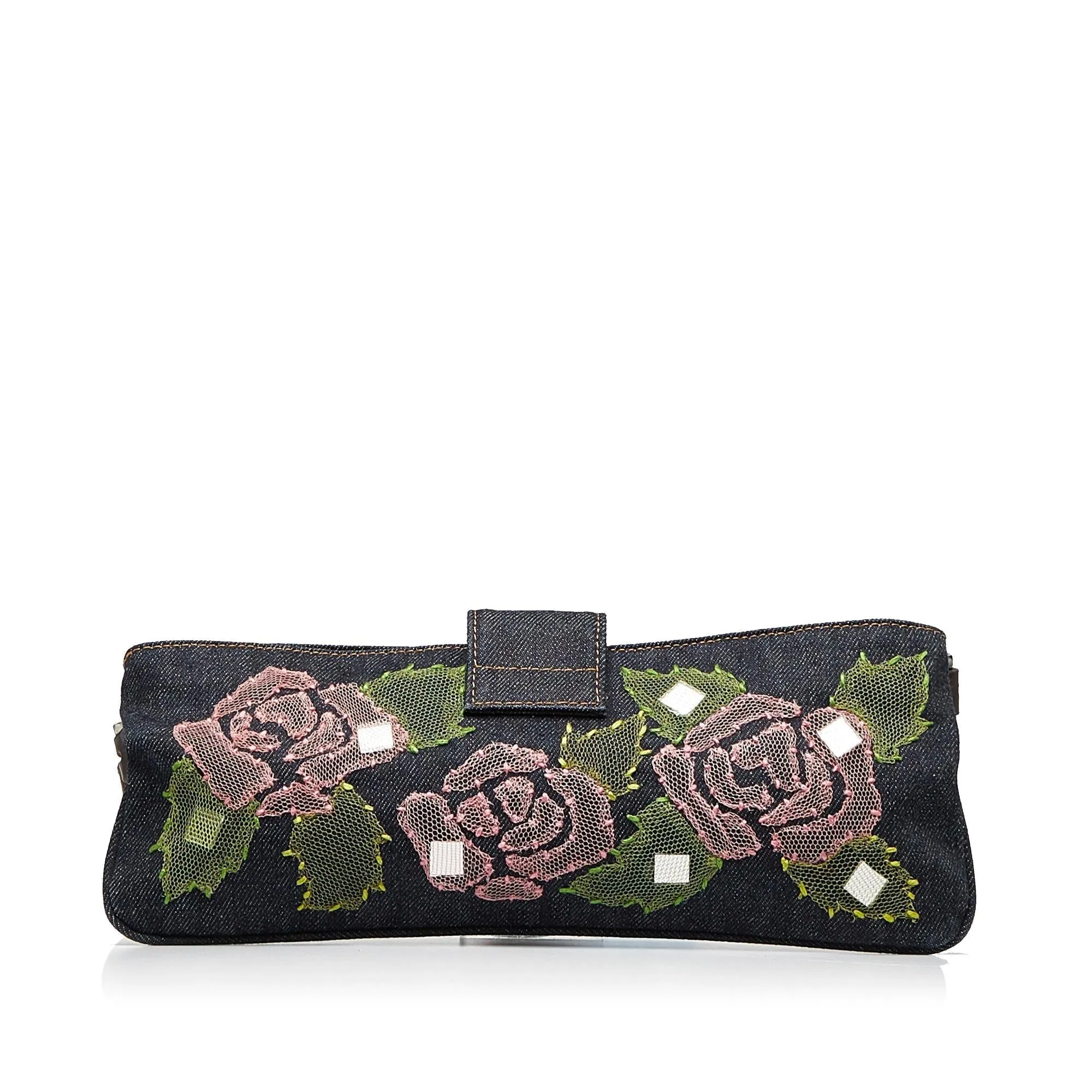 Fendi Embroidered Denim Baguette (SHG-5ryBUo)