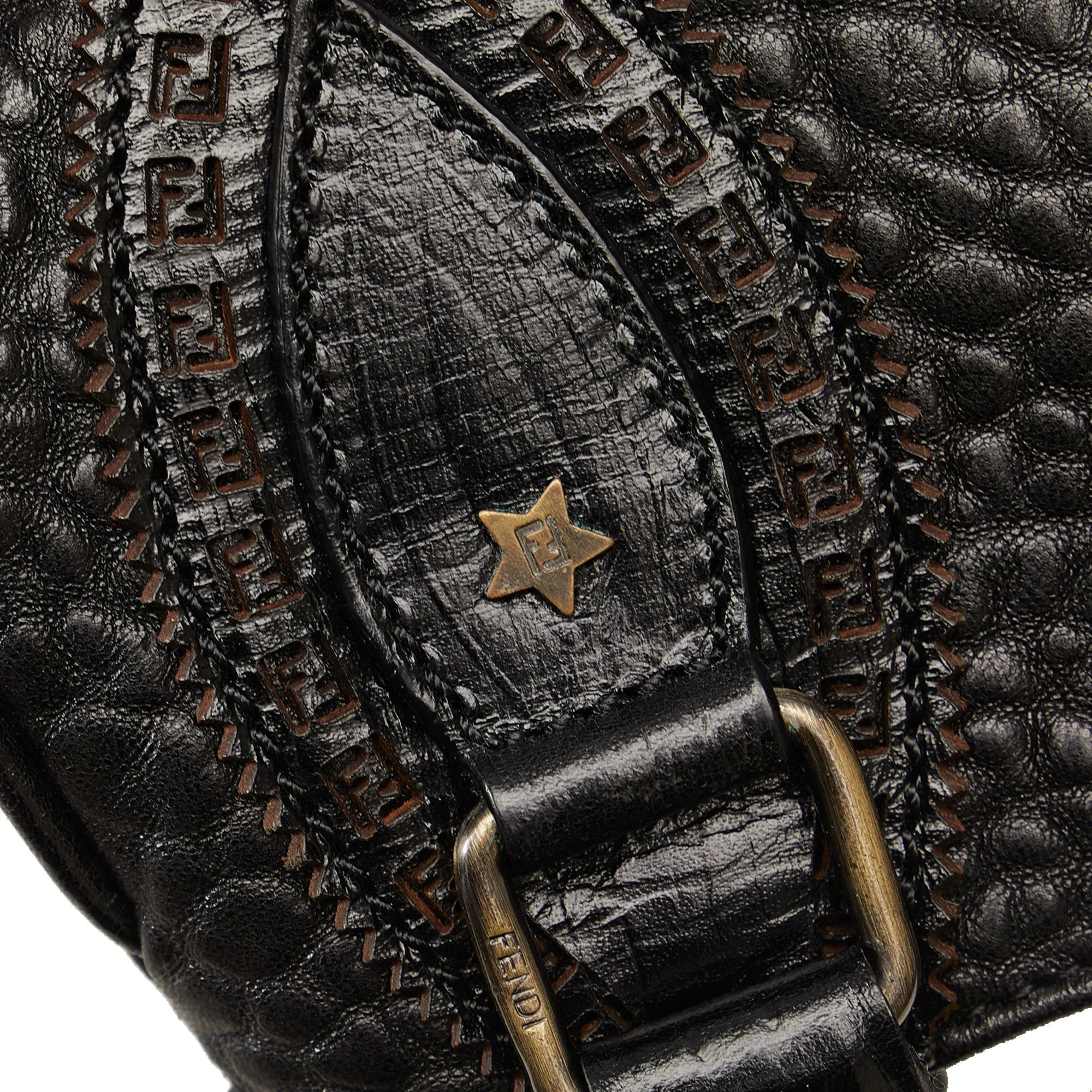 FENDI Leather Etniko Du Jour Handbag
