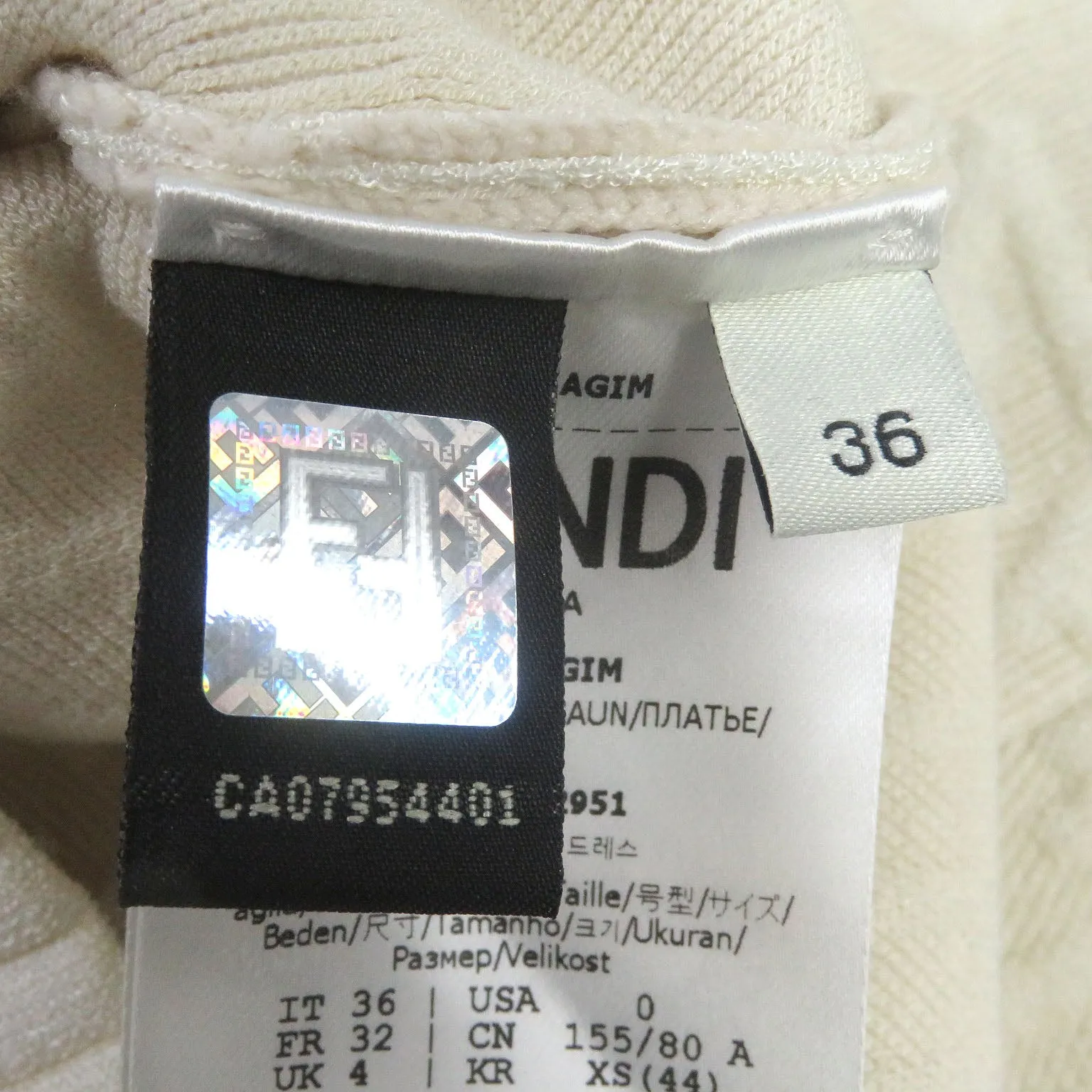FENDI one piece Rayon Ivory 36