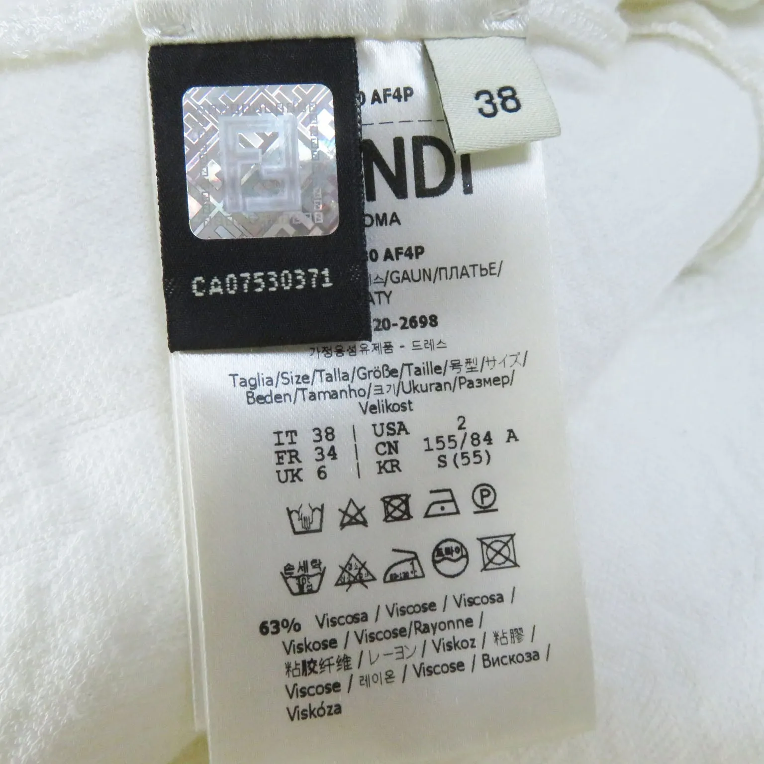 FENDI overalls FZD880 Rayon white 38