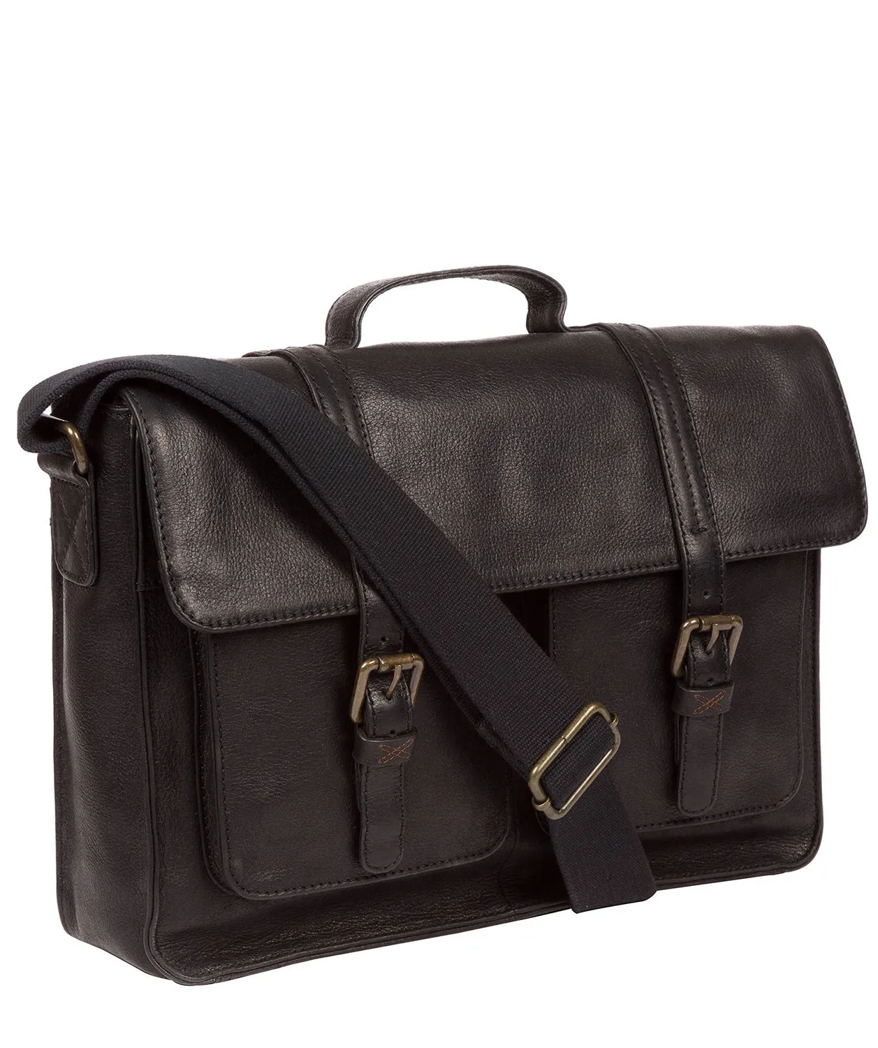 'Garsdale' Black Leather Briefcase