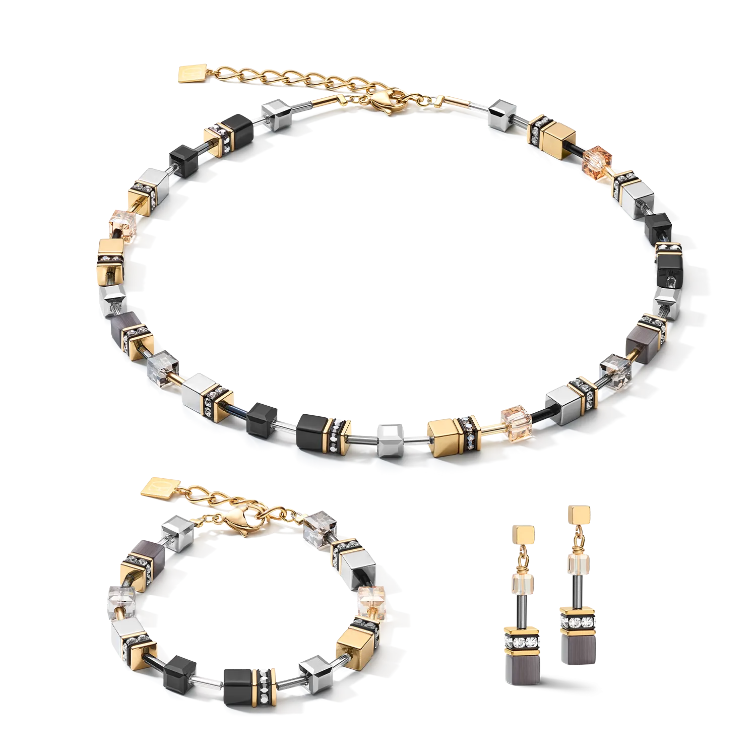 GEOCUBE® Bracelet grey-gold