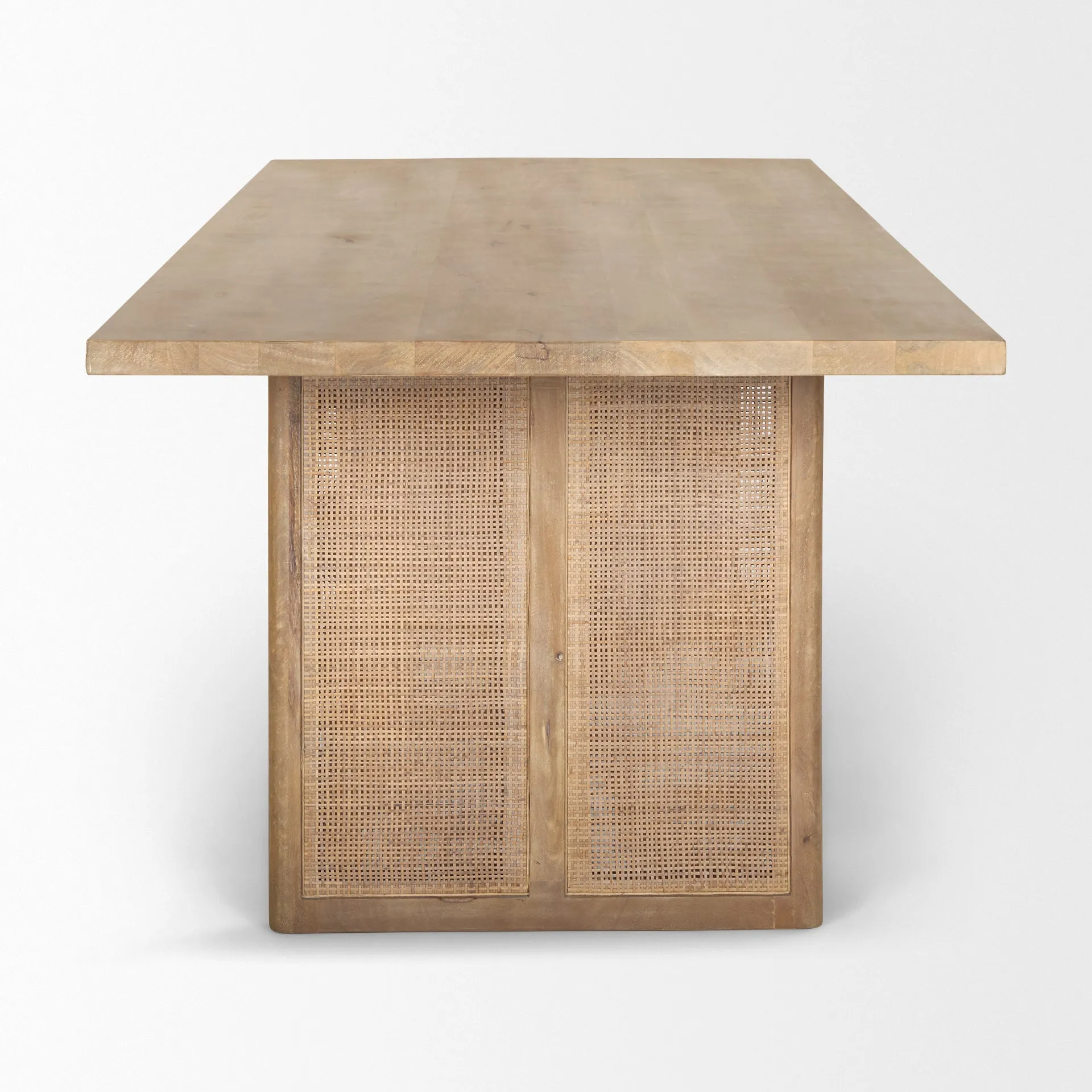 Georgia Dining Table in Light Wash with Cane