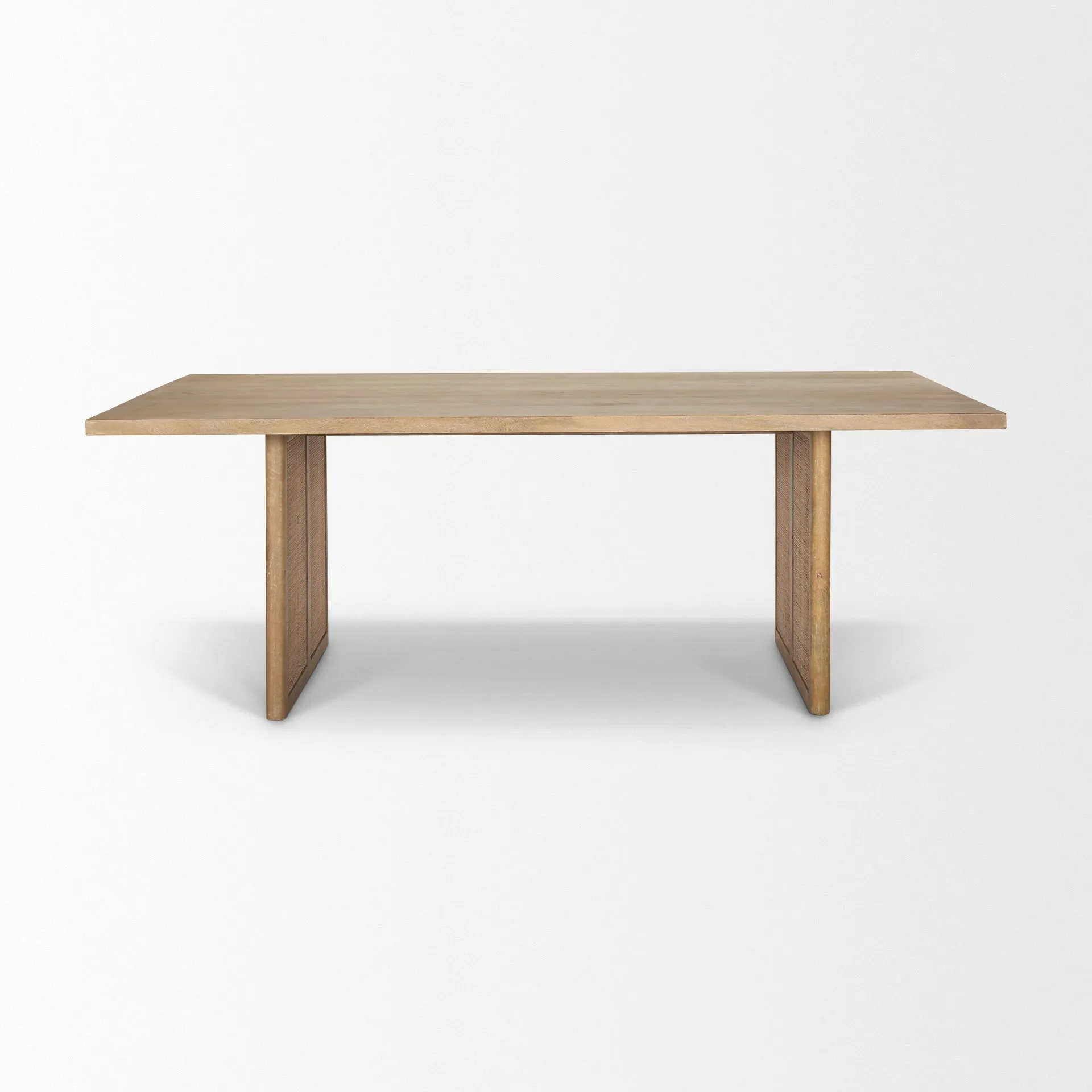 Georgia Dining Table in Light Wash with Cane