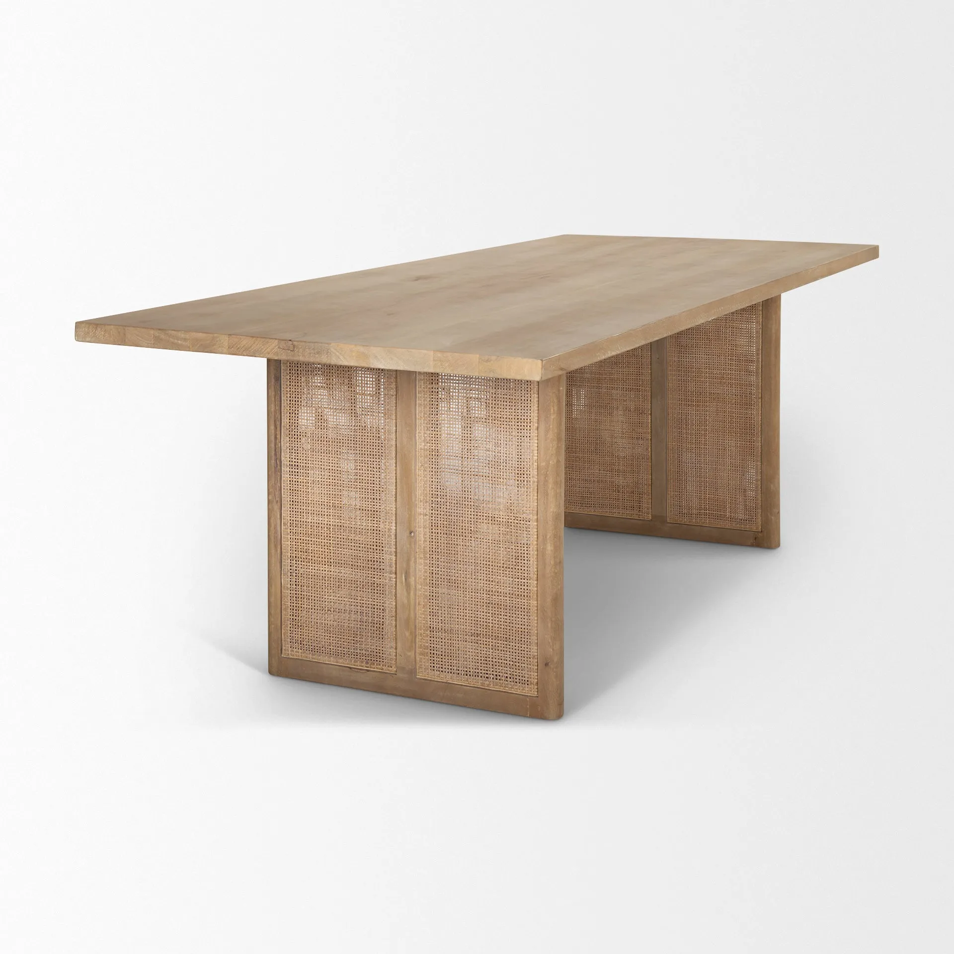 Georgia Dining Table in Light Wash with Cane