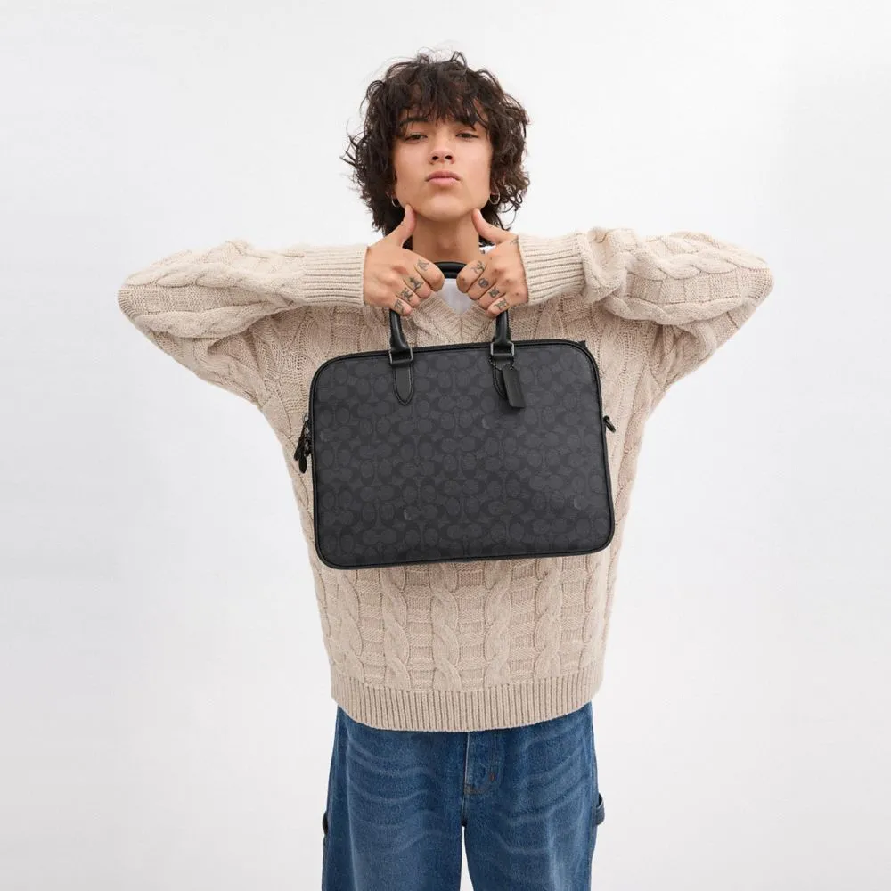 Gotham Slim Briefcase In Signature Canvas