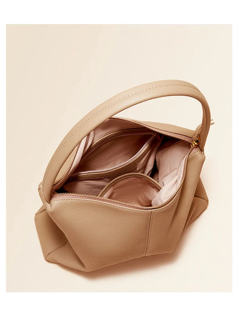 Grained Leather Single Strap Shoulder Bag