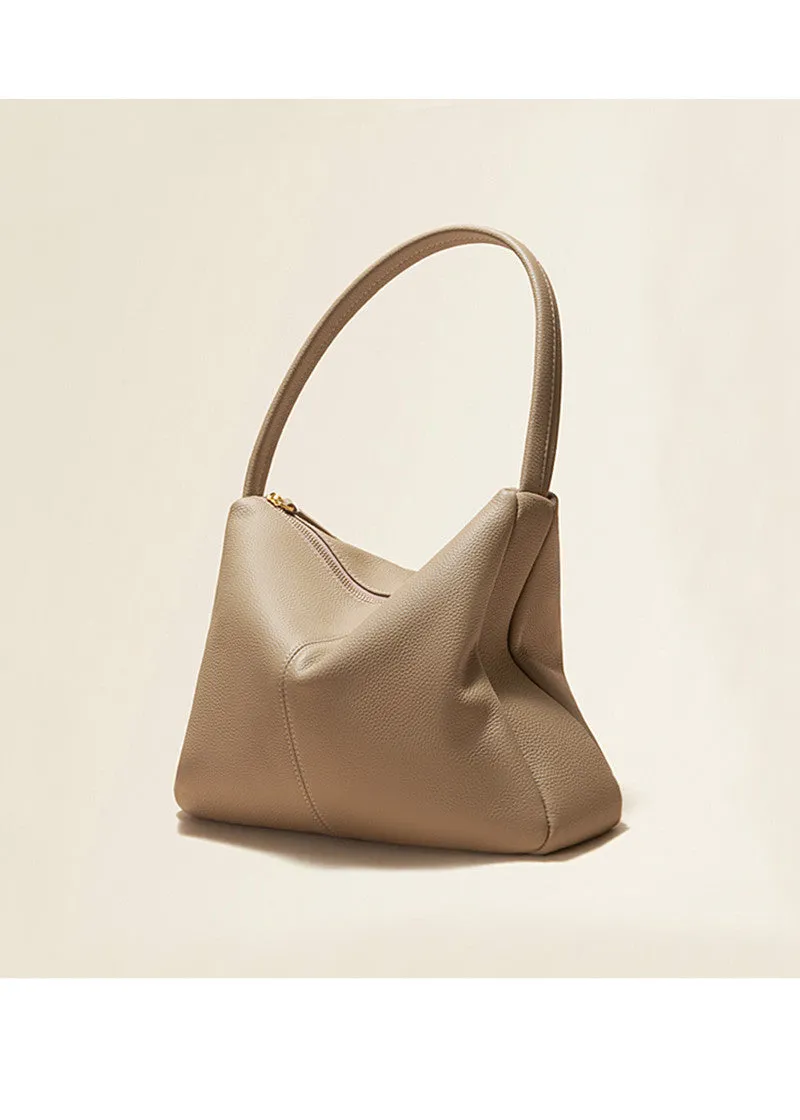Grained Leather Single Strap Shoulder Bag