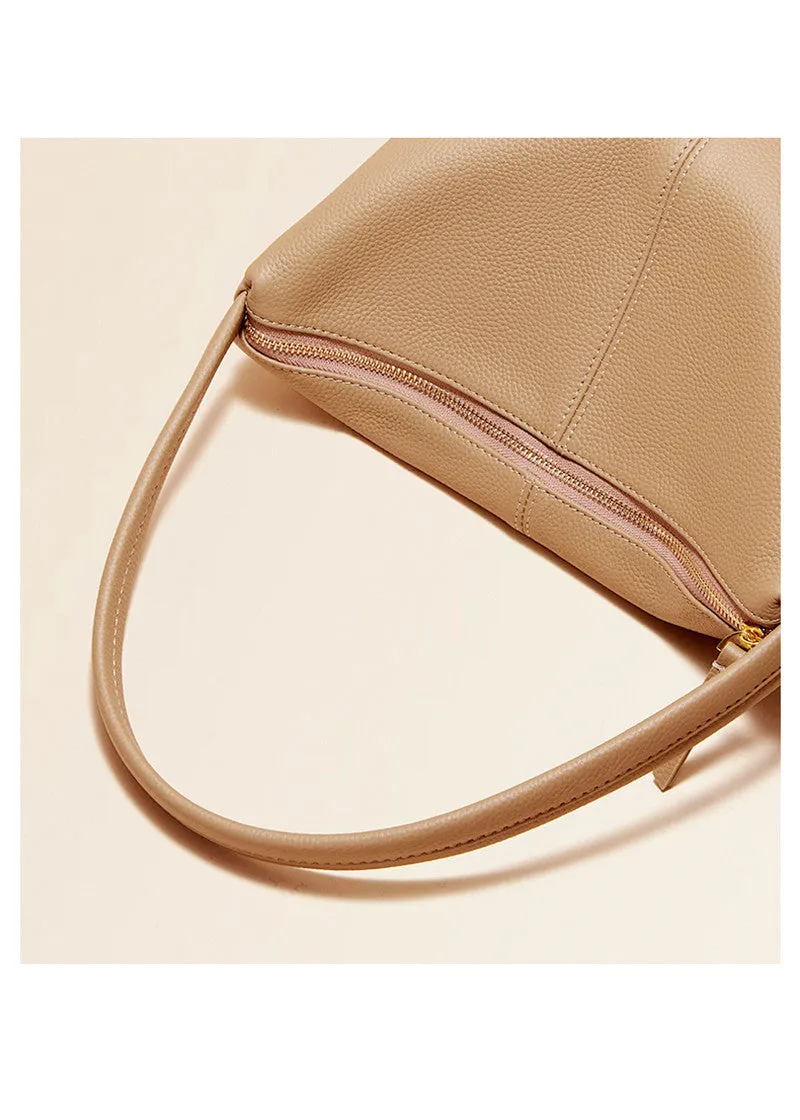 Grained Leather Single Strap Shoulder Bag