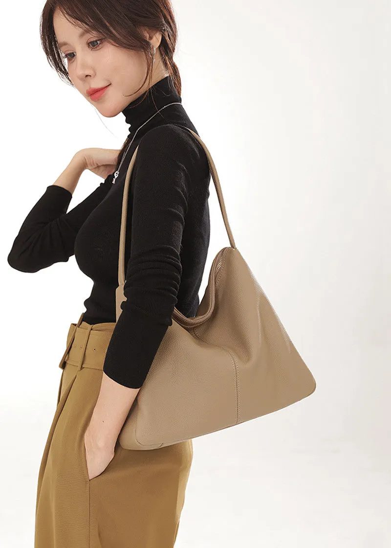 Grained Leather Single Strap Shoulder Bag