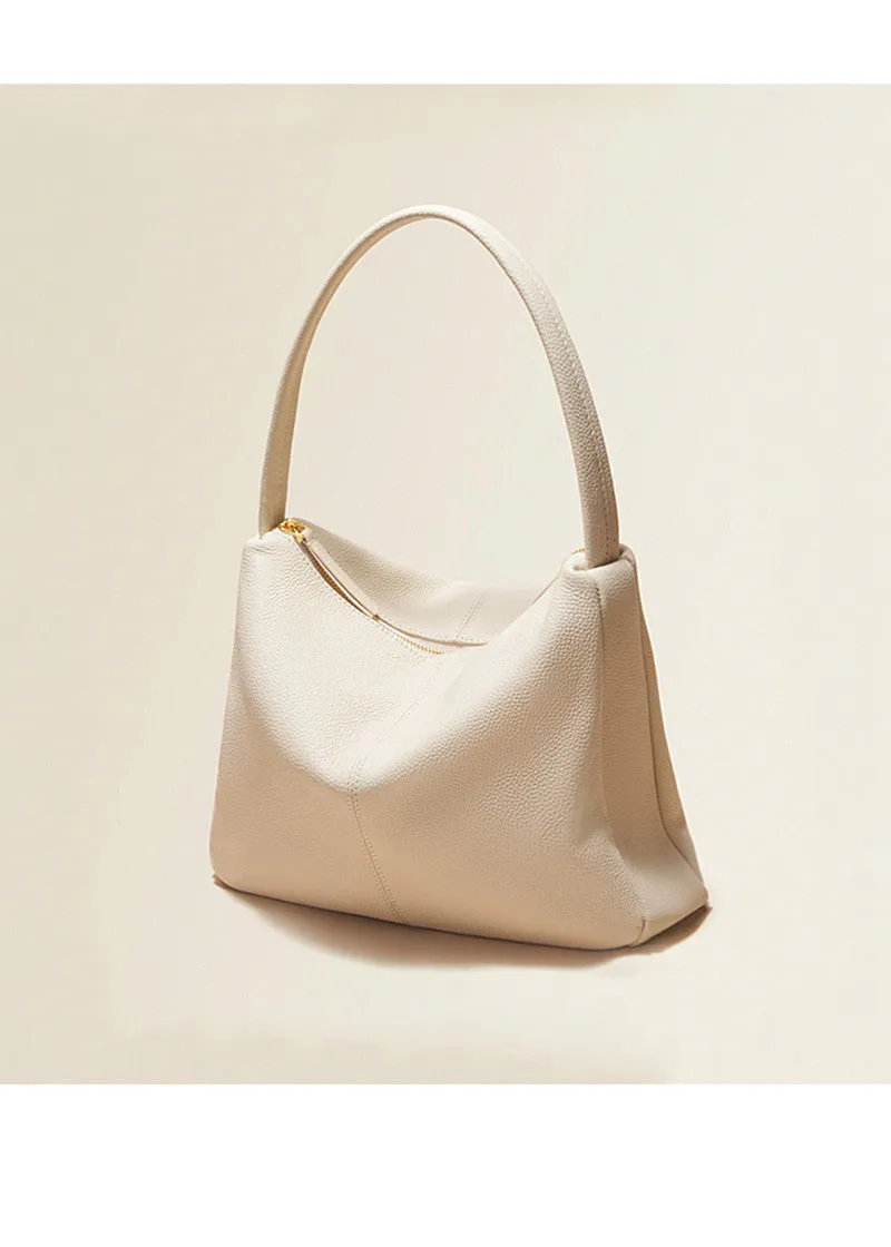 Grained Leather Single Strap Shoulder Bag