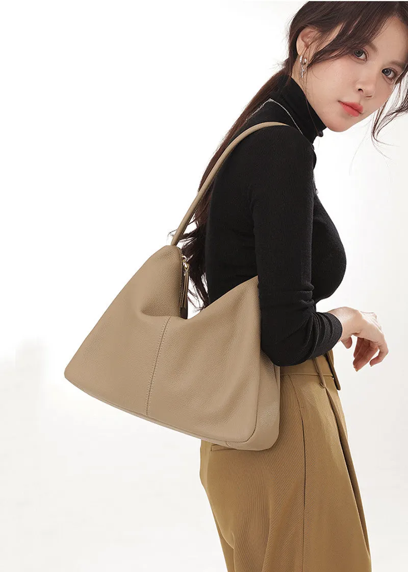 Grained Leather Single Strap Shoulder Bag