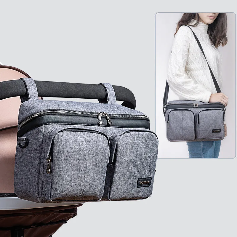 Gray Purse Stroller Organizer