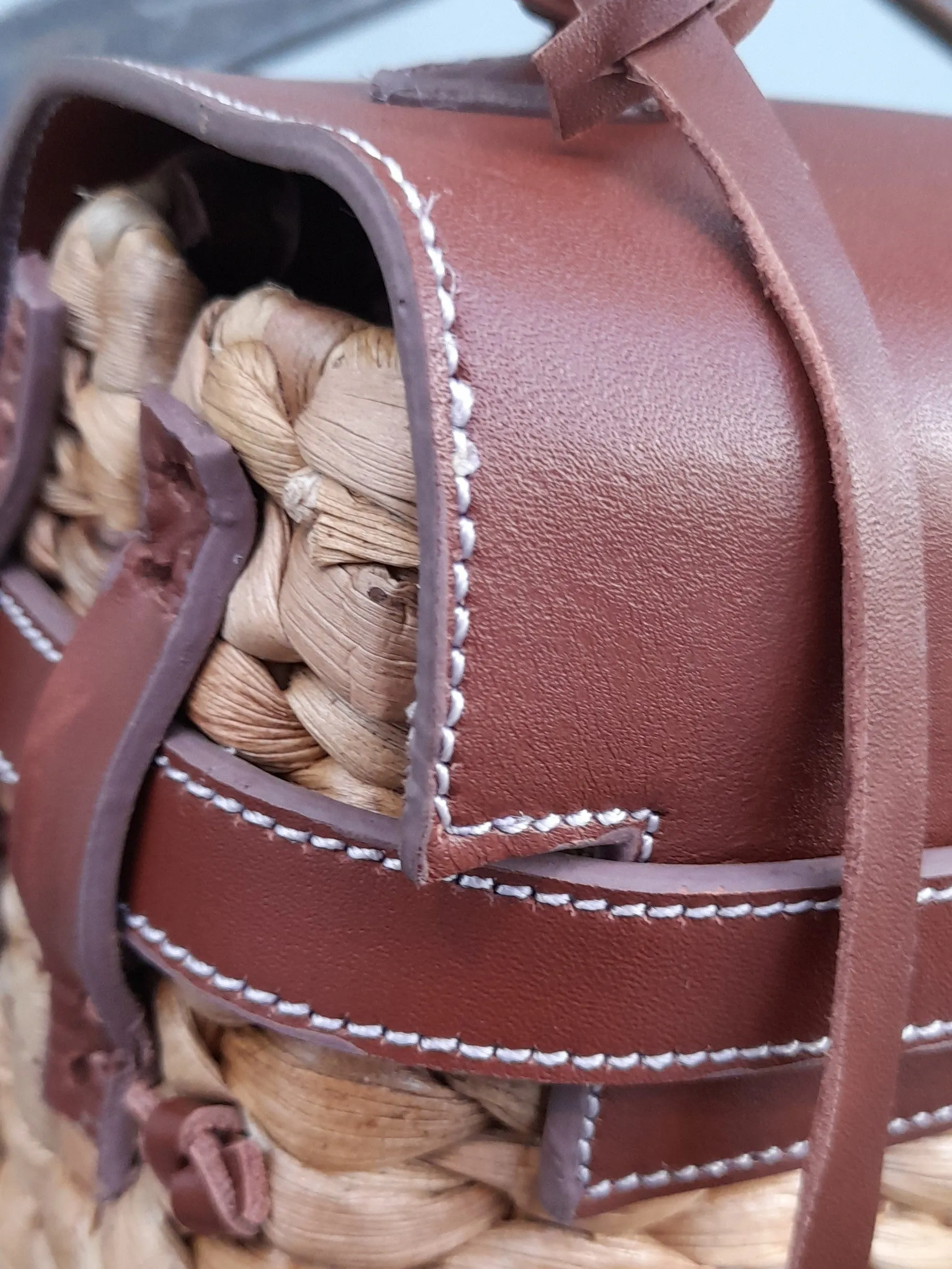 Handmade woven hyacinth bag, Medium size (32cm)_style 20