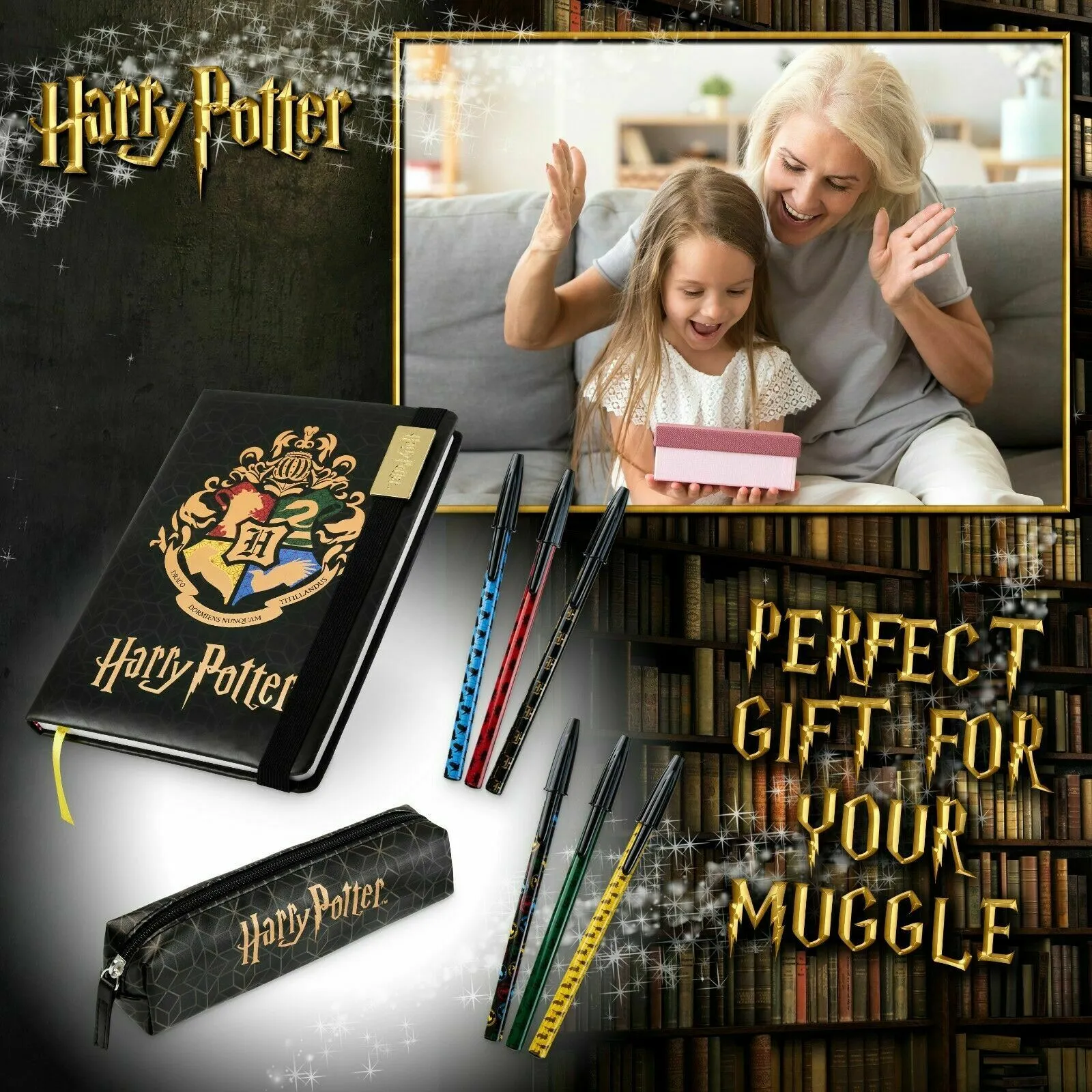 Harry Potter Notebook Pencil Case and Pen Set, Harry Potter Gifts & Merchandise