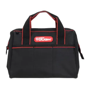 Hyper Tough 12-Inch Polyester Tool Bag, with Full-Length Zipper and Double Strap