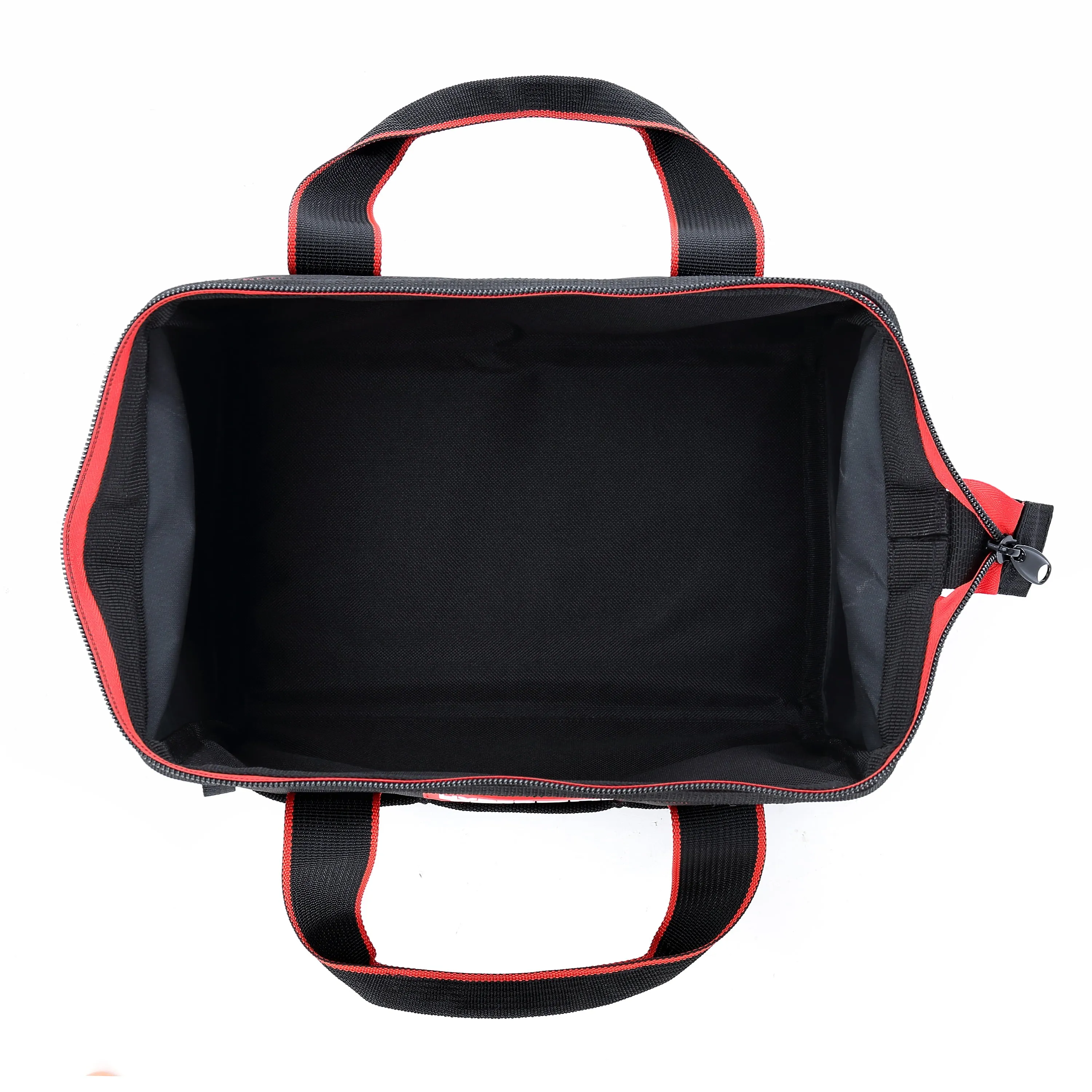 Hyper Tough 12-Inch Polyester Tool Bag, with Full-Length Zipper and Double Strap