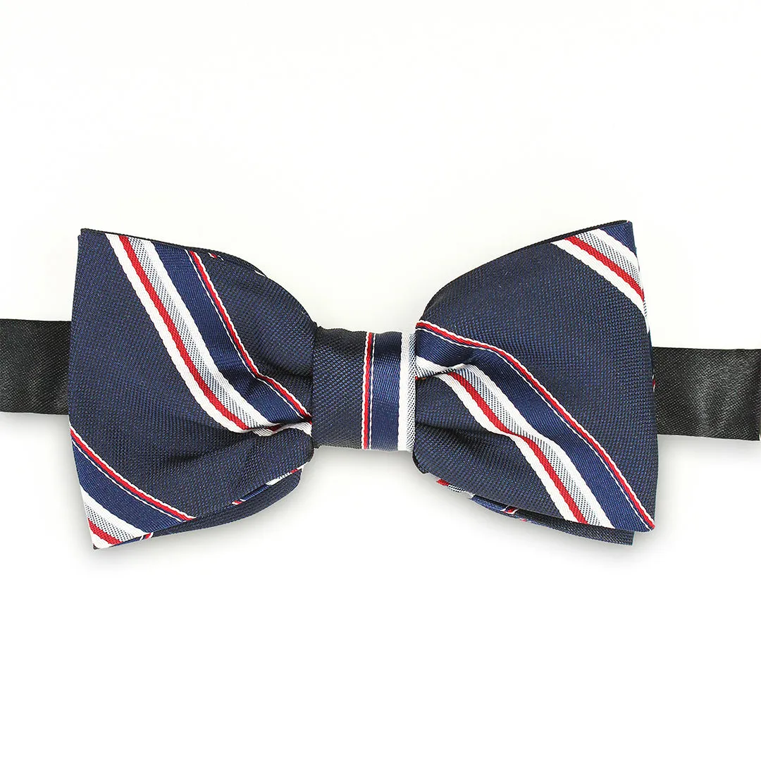Kavove The Striped Trend Setter Blue Colour Bow Tie