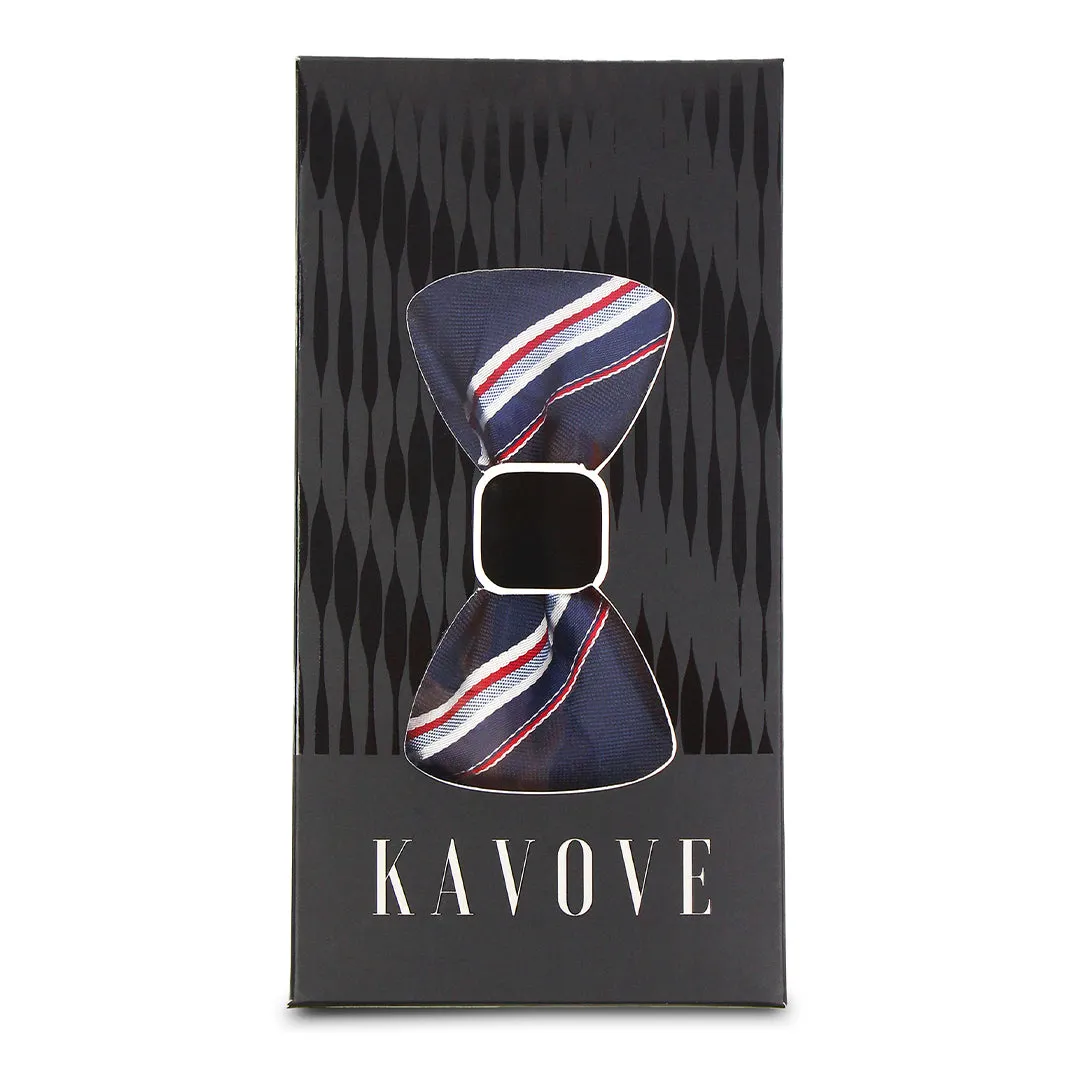 Kavove The Striped Trend Setter Blue Colour Bow Tie