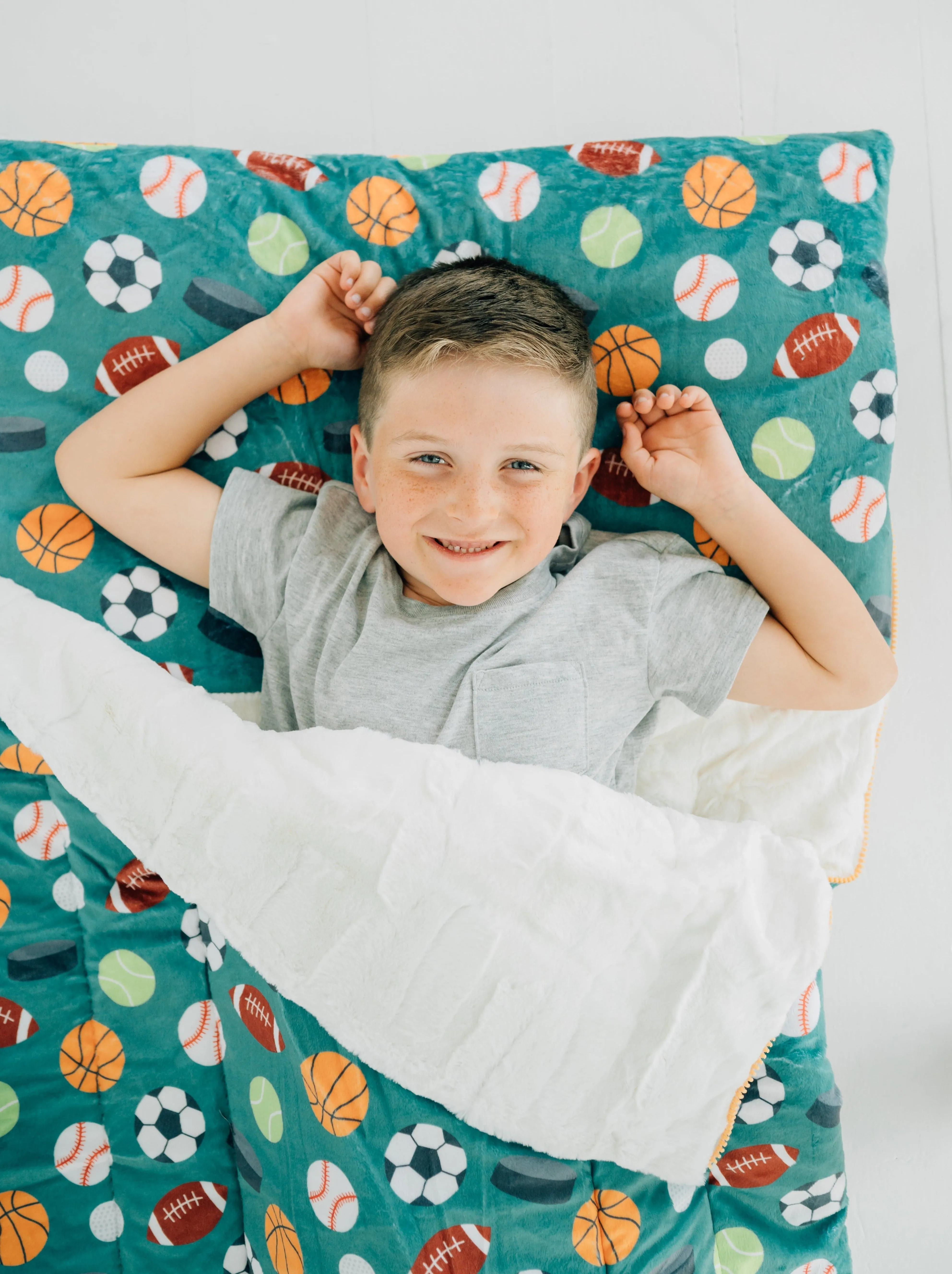 Kids Sleeping Bag JulesRoche Minky Plush Built-in Pillow