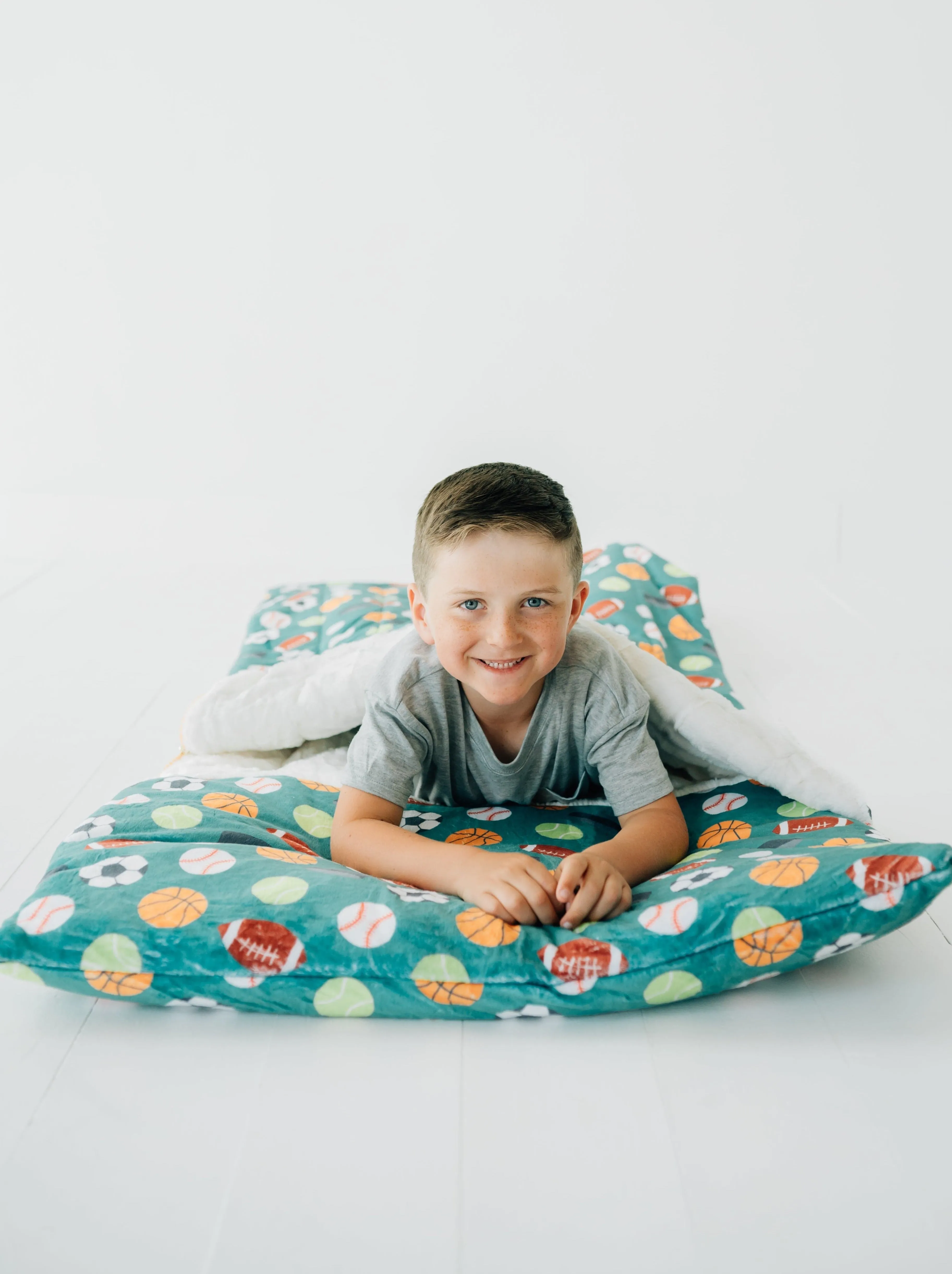 Kids Sleeping Bag JulesRoche Minky Plush Built-in Pillow