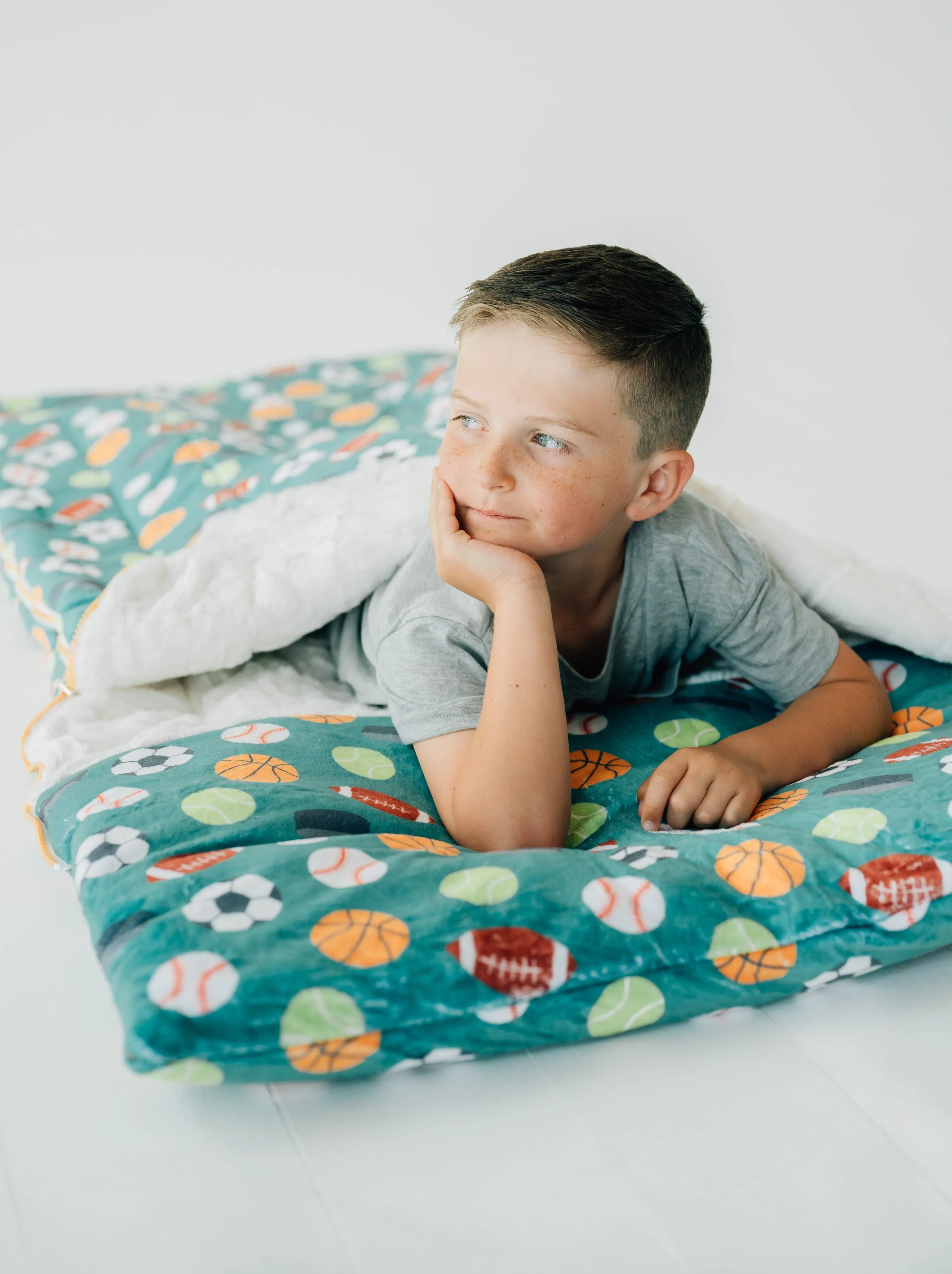 Kids Sleeping Bag JulesRoche Minky Plush Built-in Pillow