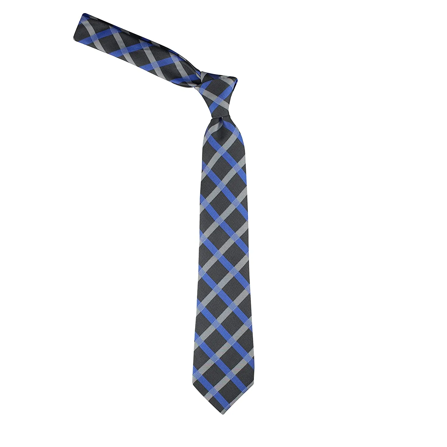 Kovove Black Checkered Necktie and Pocket Square Gift Box
