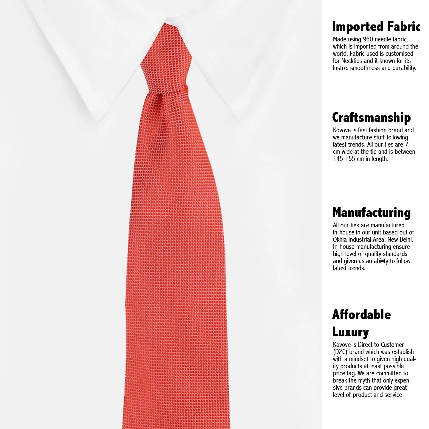 Kovove Red Checkered Necktie and Pocket Square Gift Box