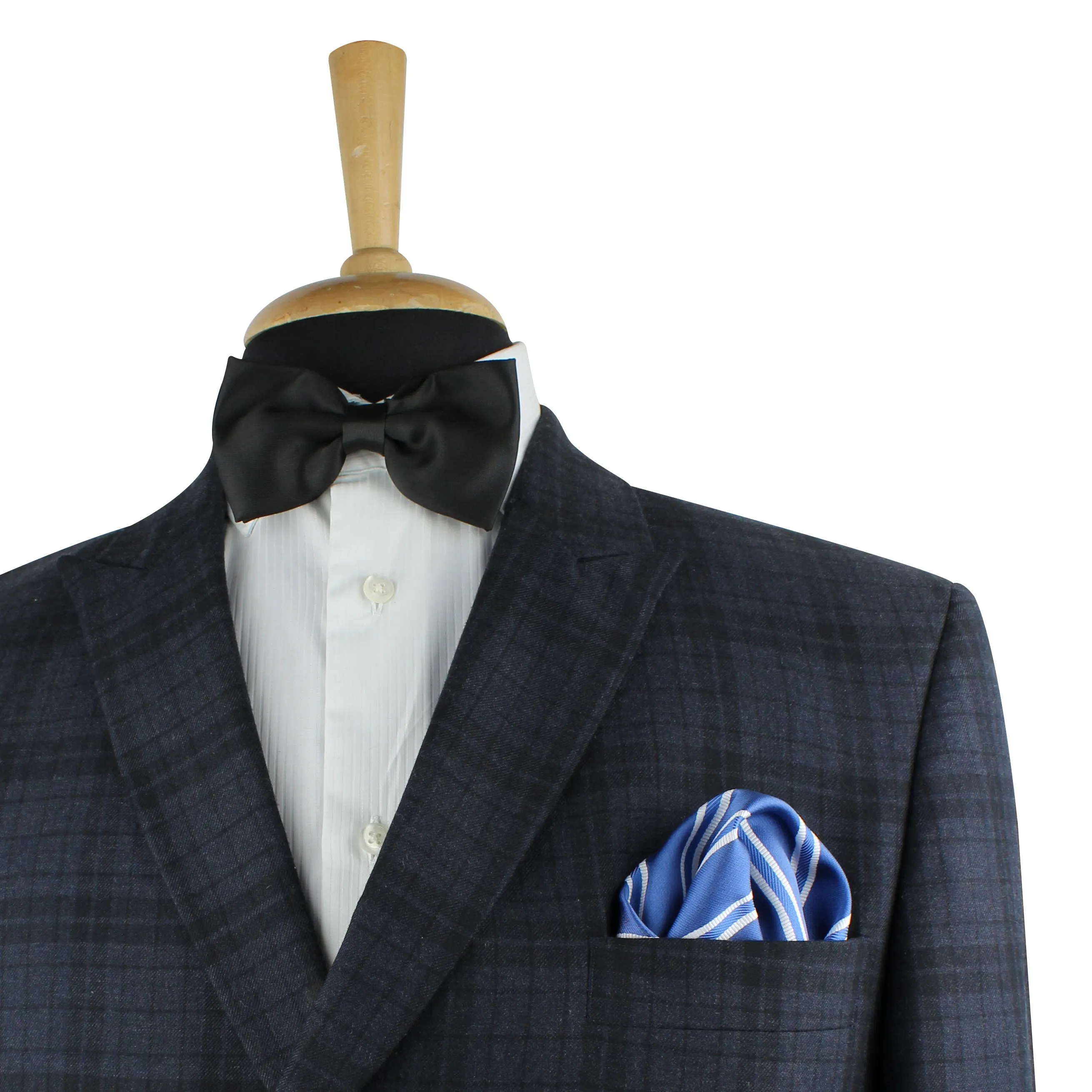 Kovove The Blue Ocean Striped Blue Necktie and Pocket Square Gift Box