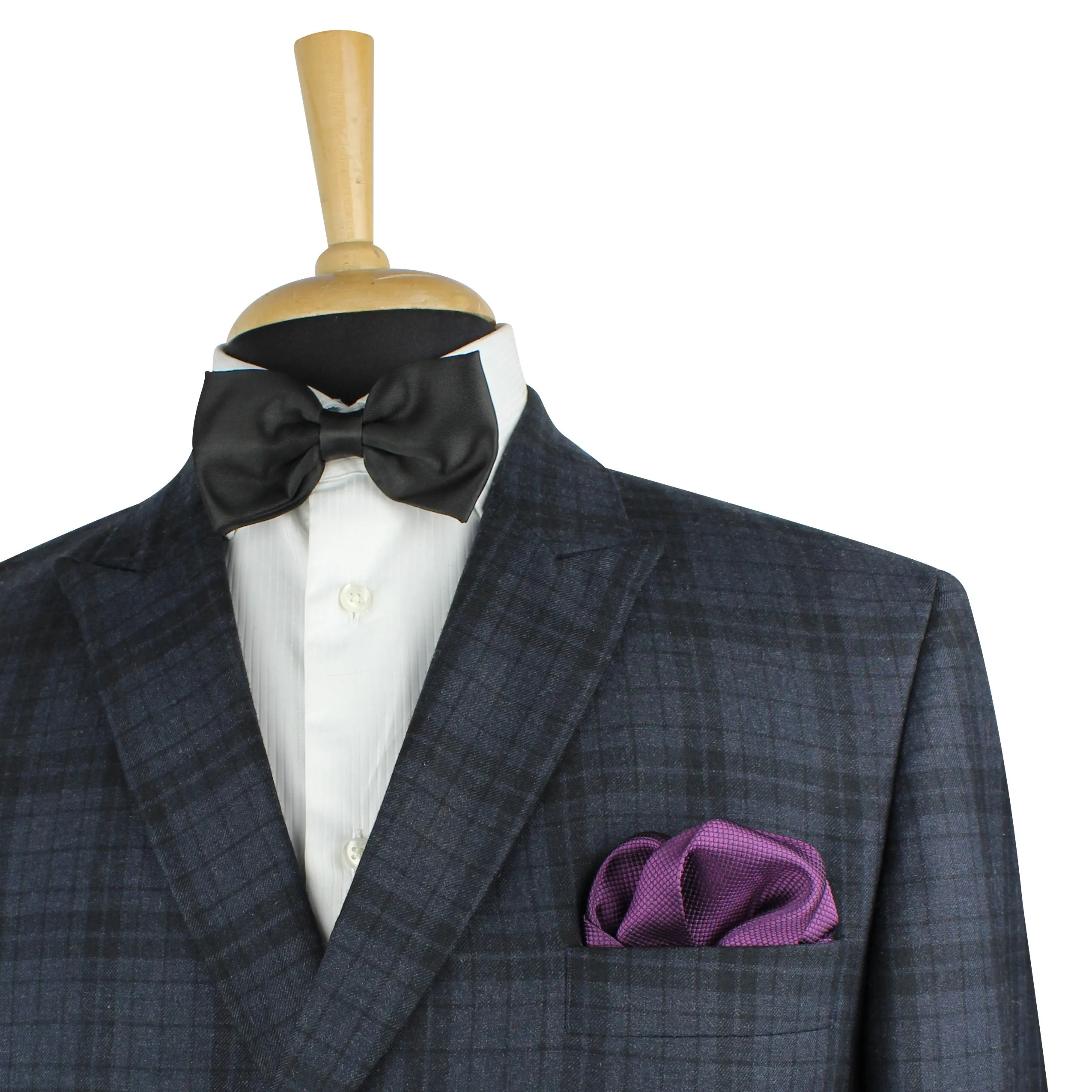 Kovove The Elegant Self Checkered Purple Pocket Square For Men