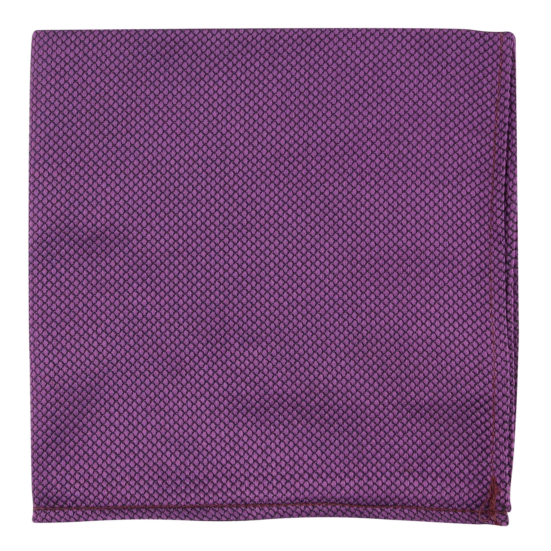 Kovove The Elegant Self Checkered Purple Pocket Square For Men