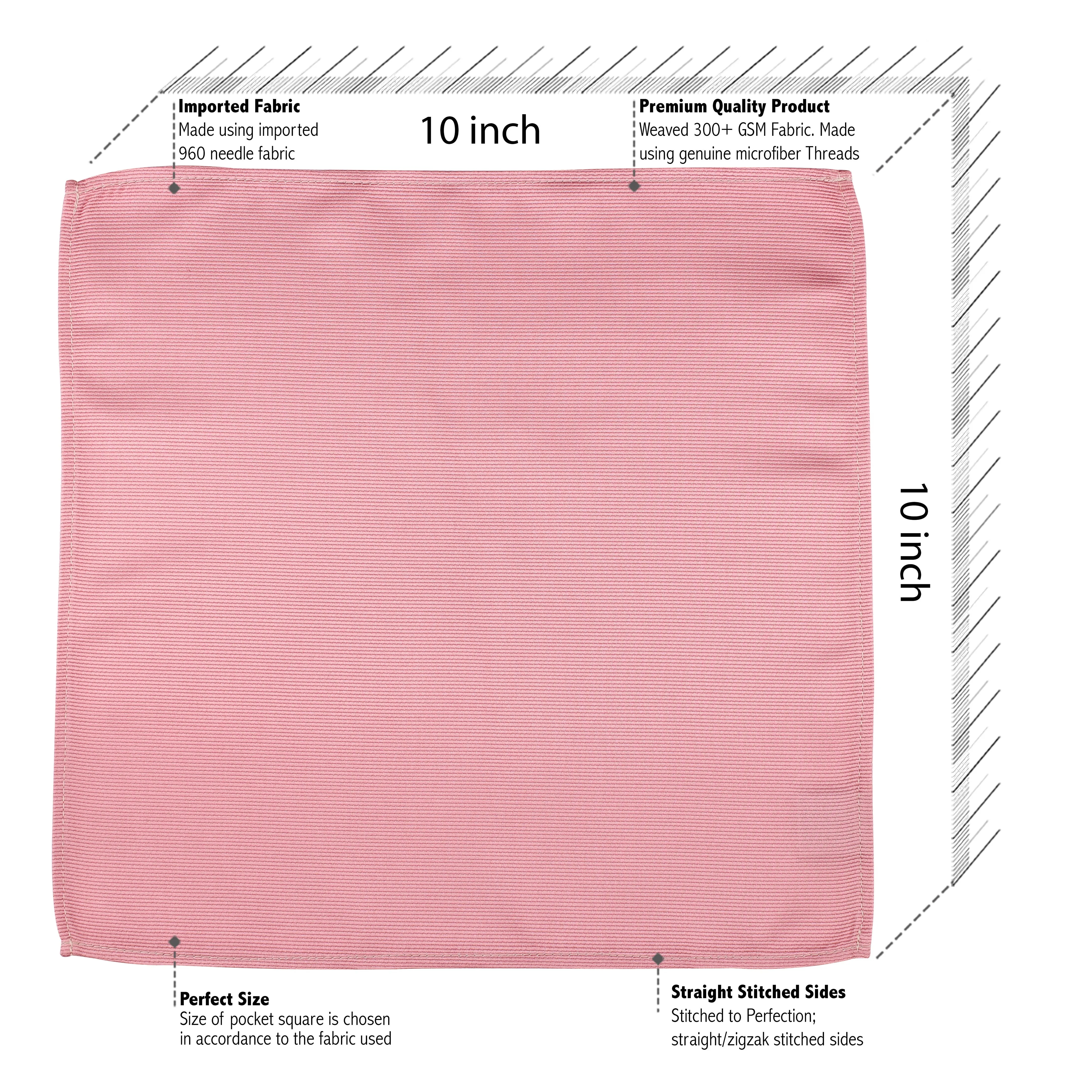 Kovove The Elegant Self Striped Pink Necktie and Pocket Square Gift Box