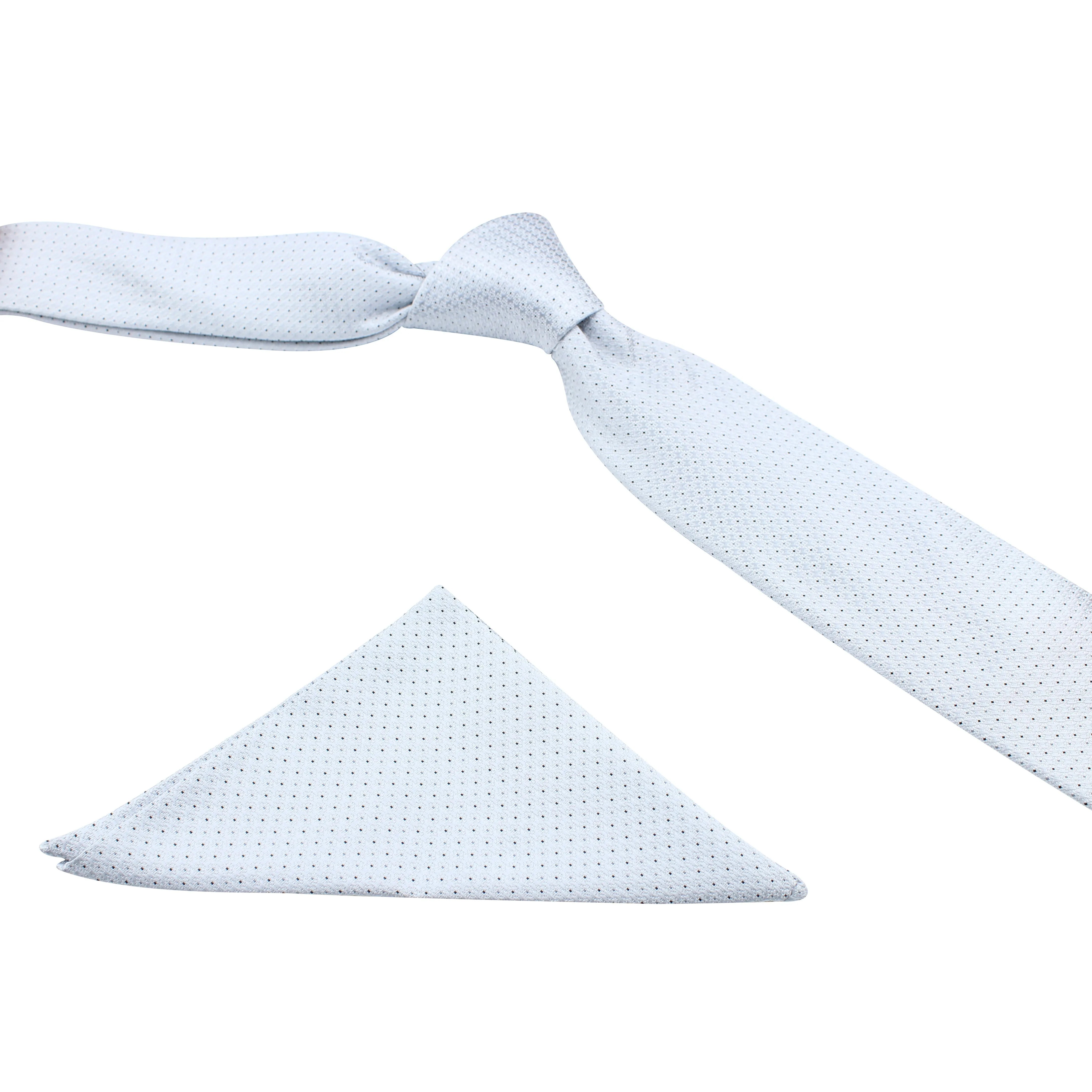 Kovove The Fine Line Twin Shade Abstract Grey Necktie and Pocket Square Gift Box