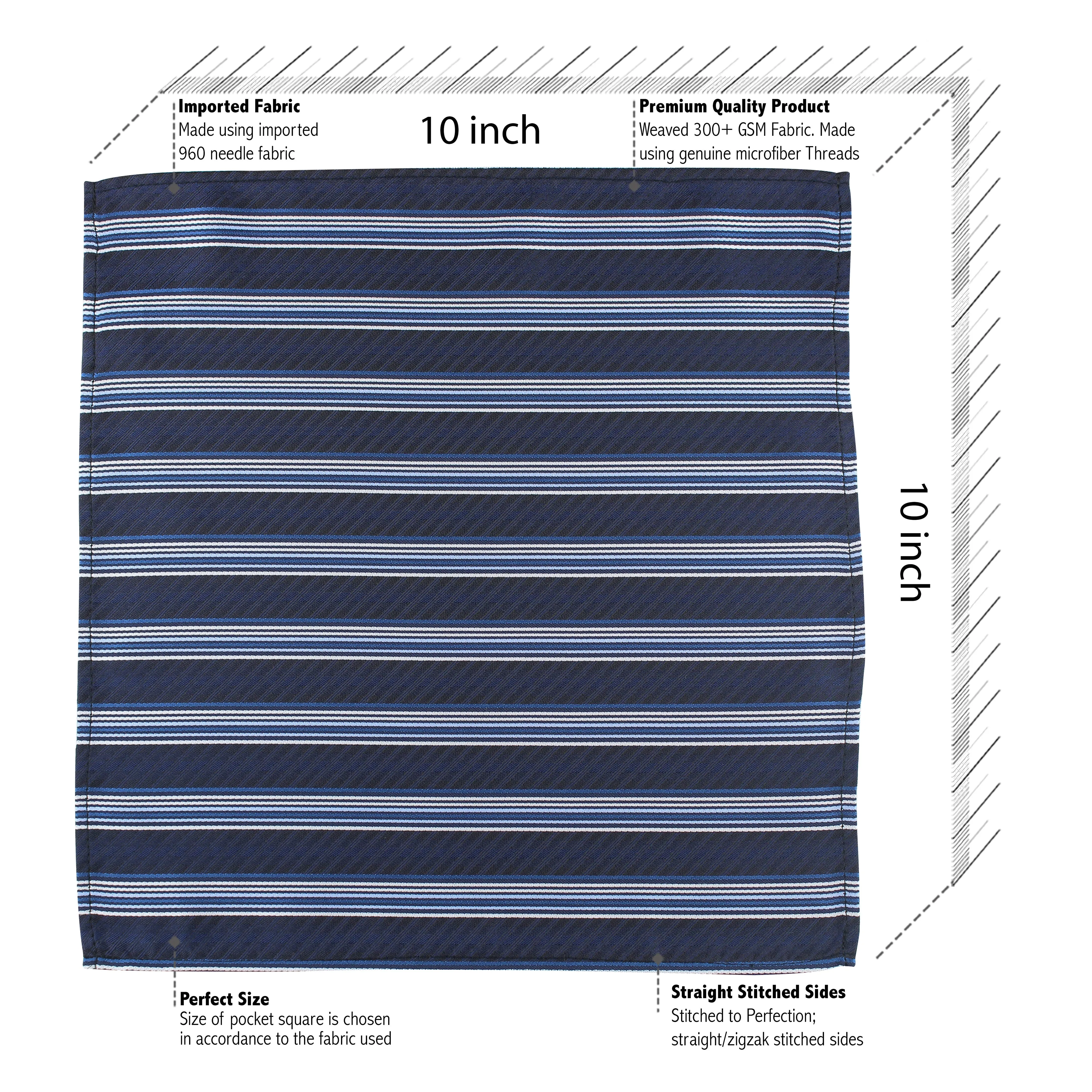Kovove The Pleasing Striped Maroon Pocket Square For Men