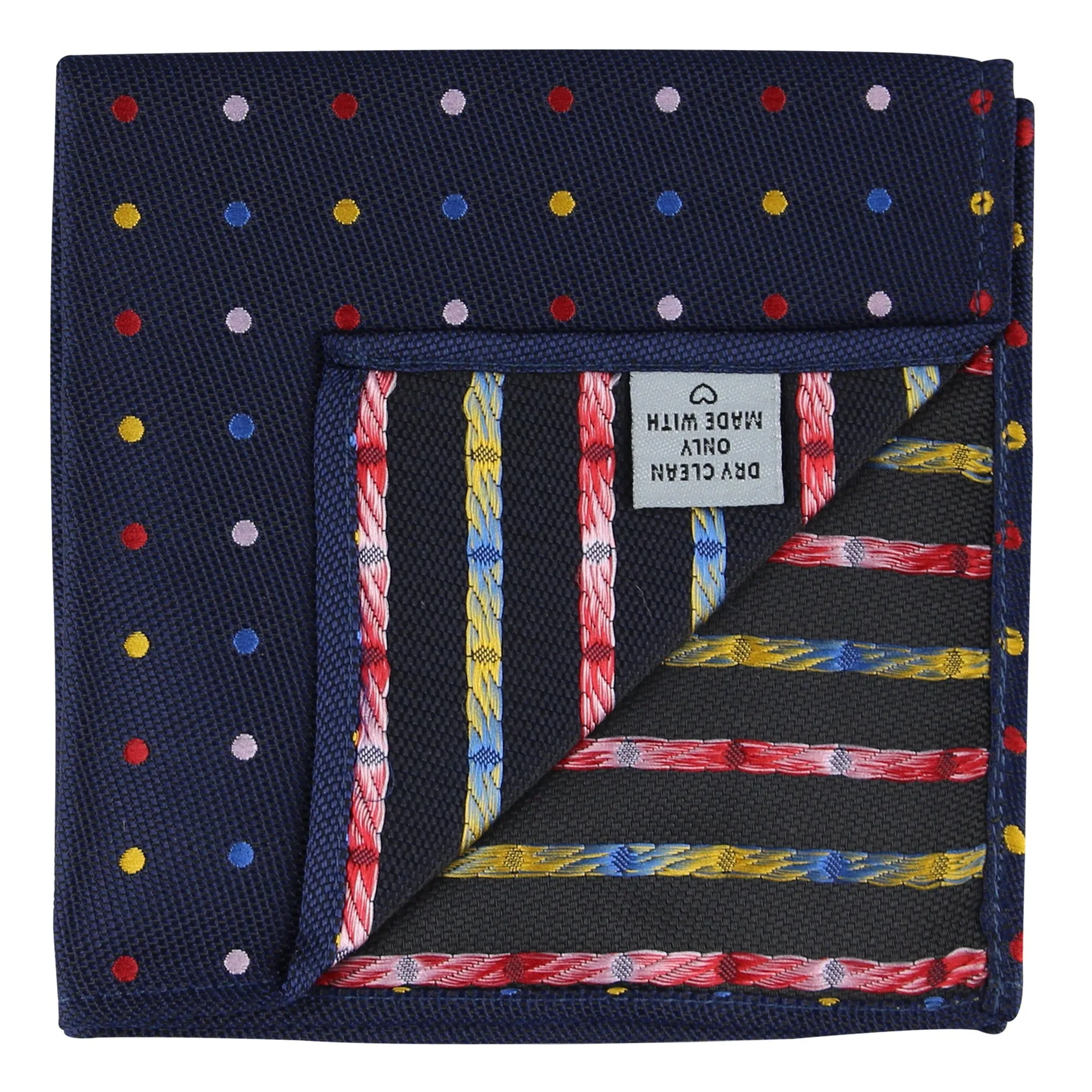 Kovove The Rainbow Polka Dot Blue Pocket Square For Men
