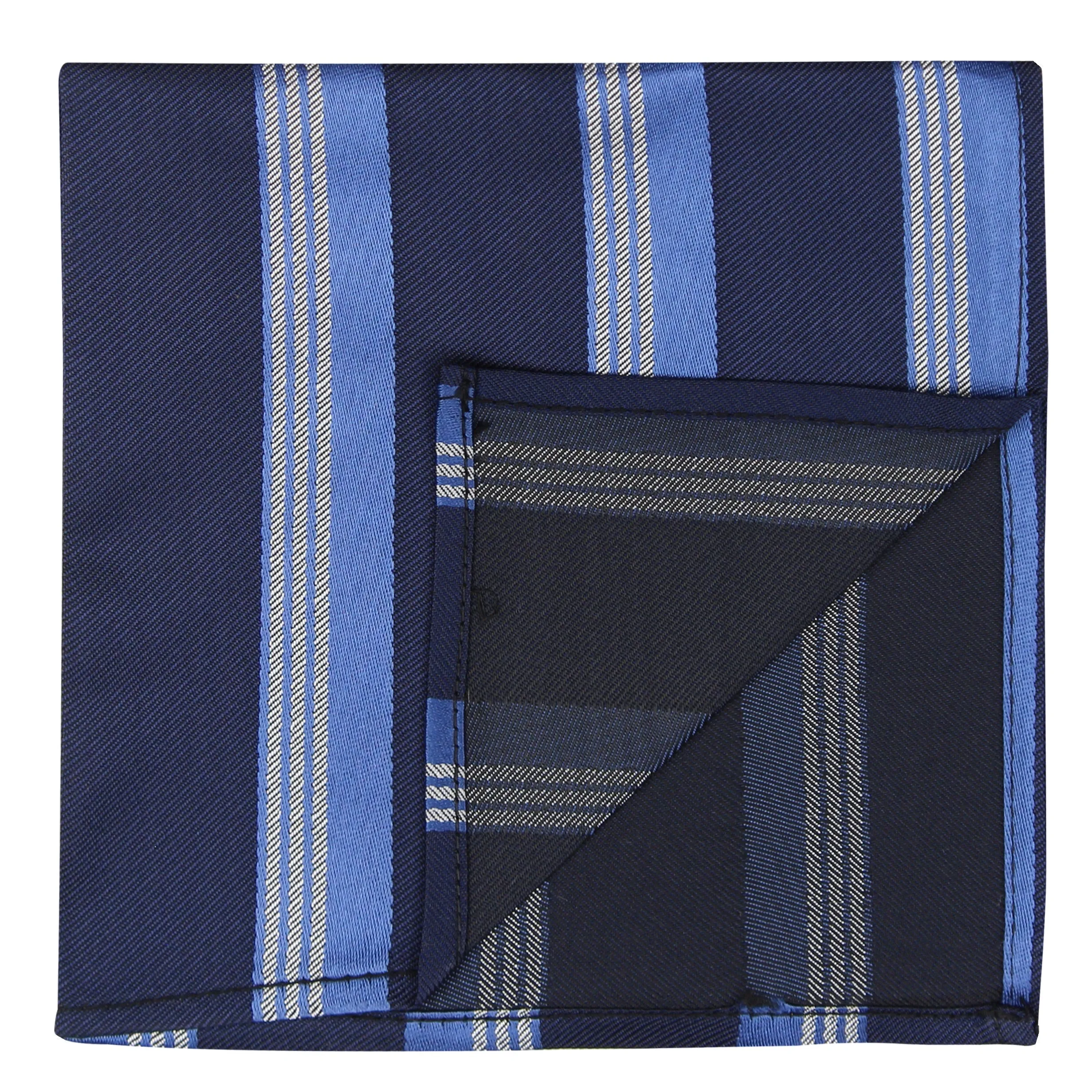 Kovove The Striped Grande Blue Pocket Square