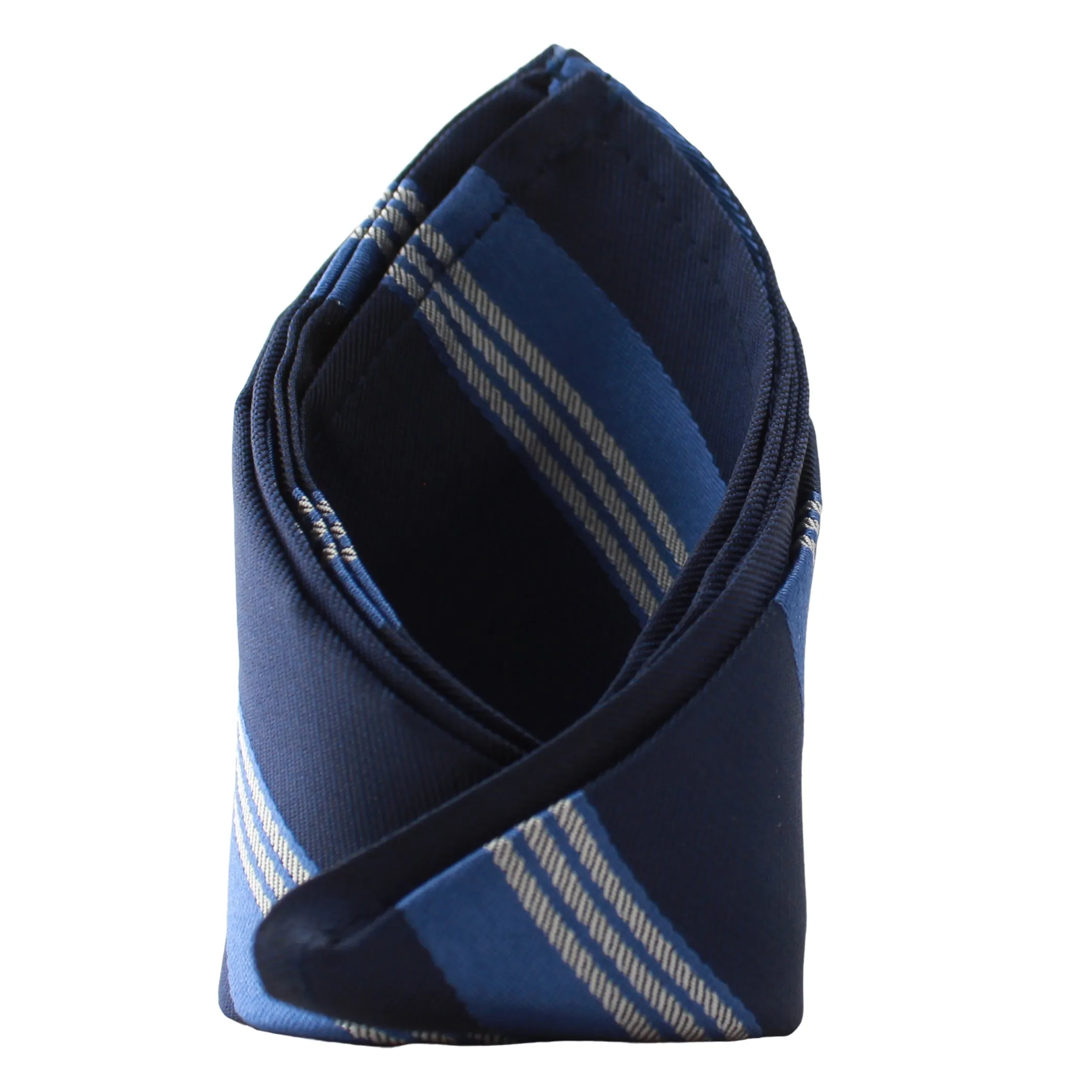 Kovove The Striped Grande Blue Pocket Square