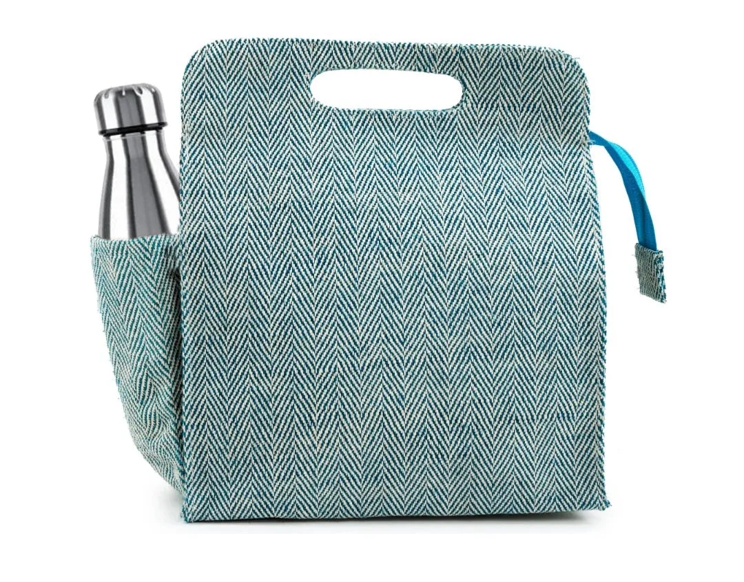 Large Blue Pattern Luxe Lunch Bag- Strong & Durable
