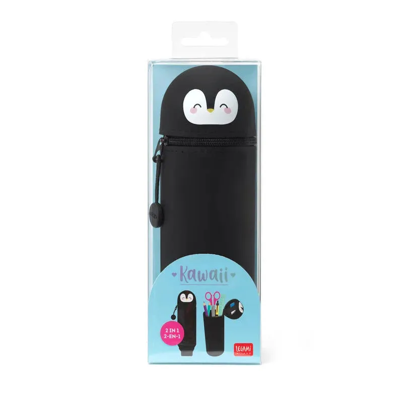 Legami Kawaii 2-In-1 Soft Silicone Pencil Case Penguin