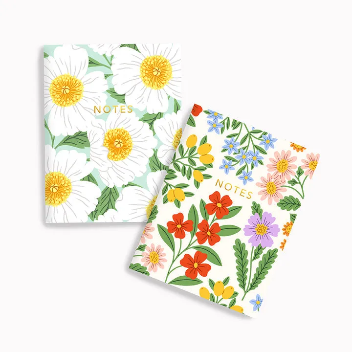 Loveliest Floral   Mint Peonies Pocket Notebook Set