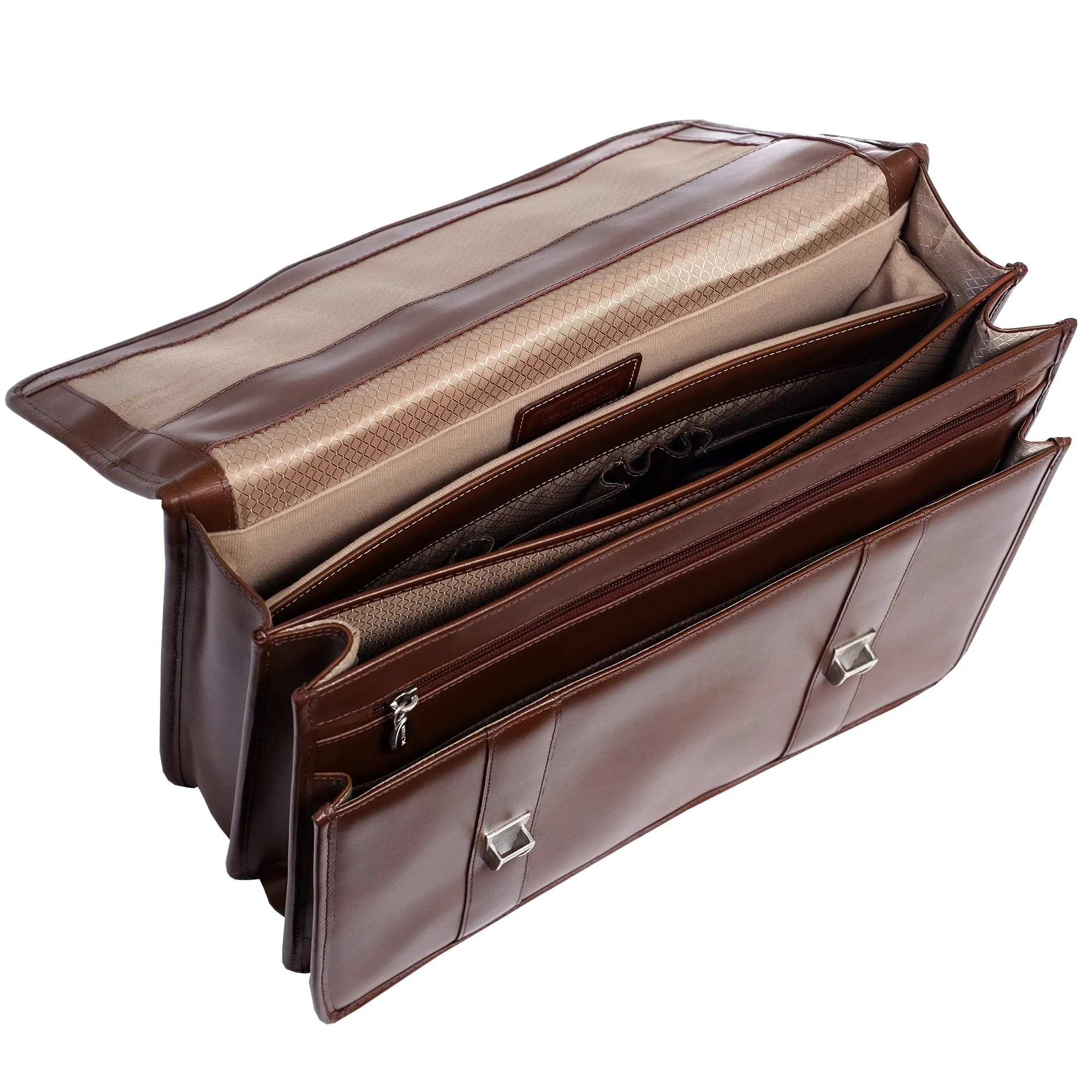 McKlein FLOURNOY 15" Leather Double Compartment Laptop Briefcase