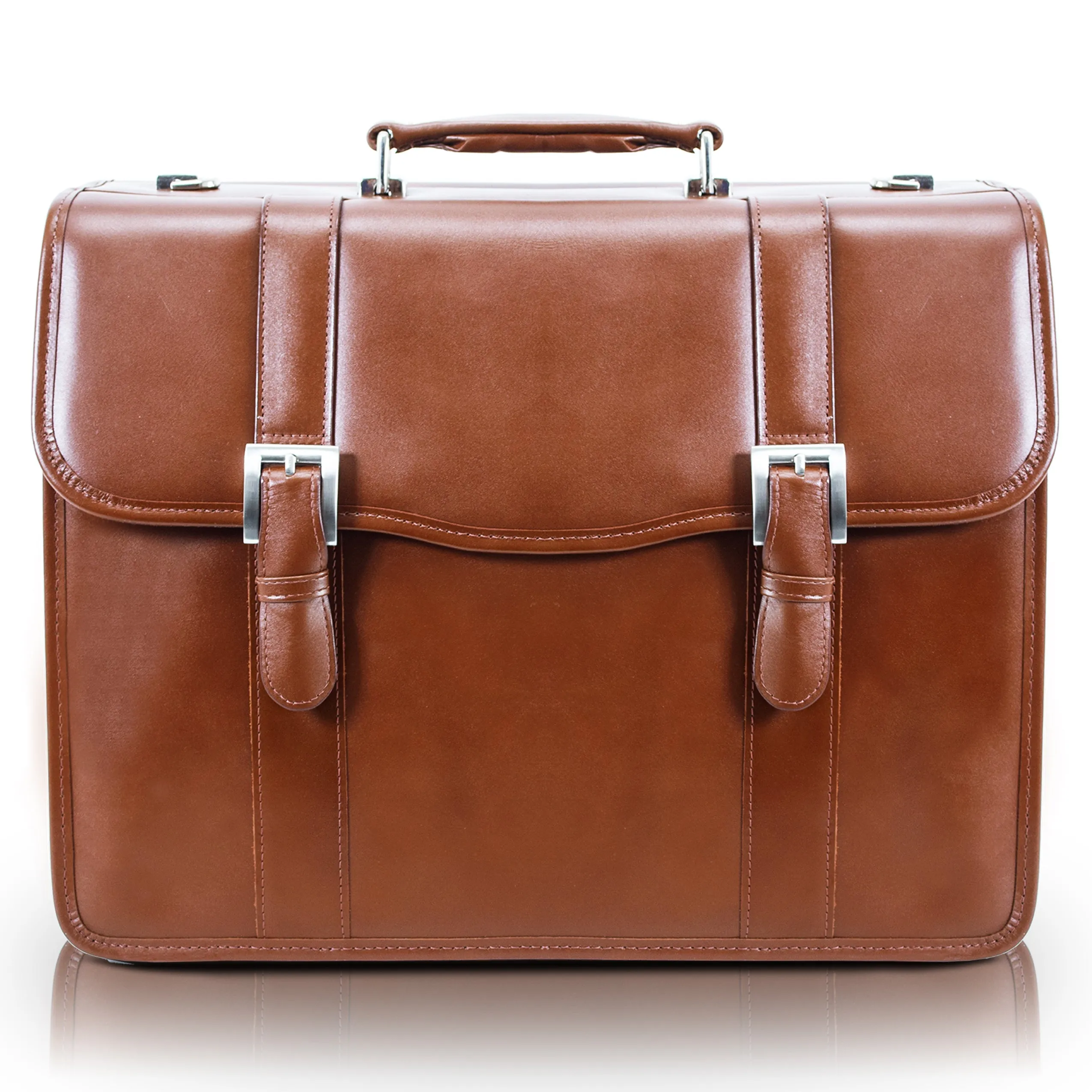 McKlein FLOURNOY 15" Leather Double Compartment Laptop Briefcase