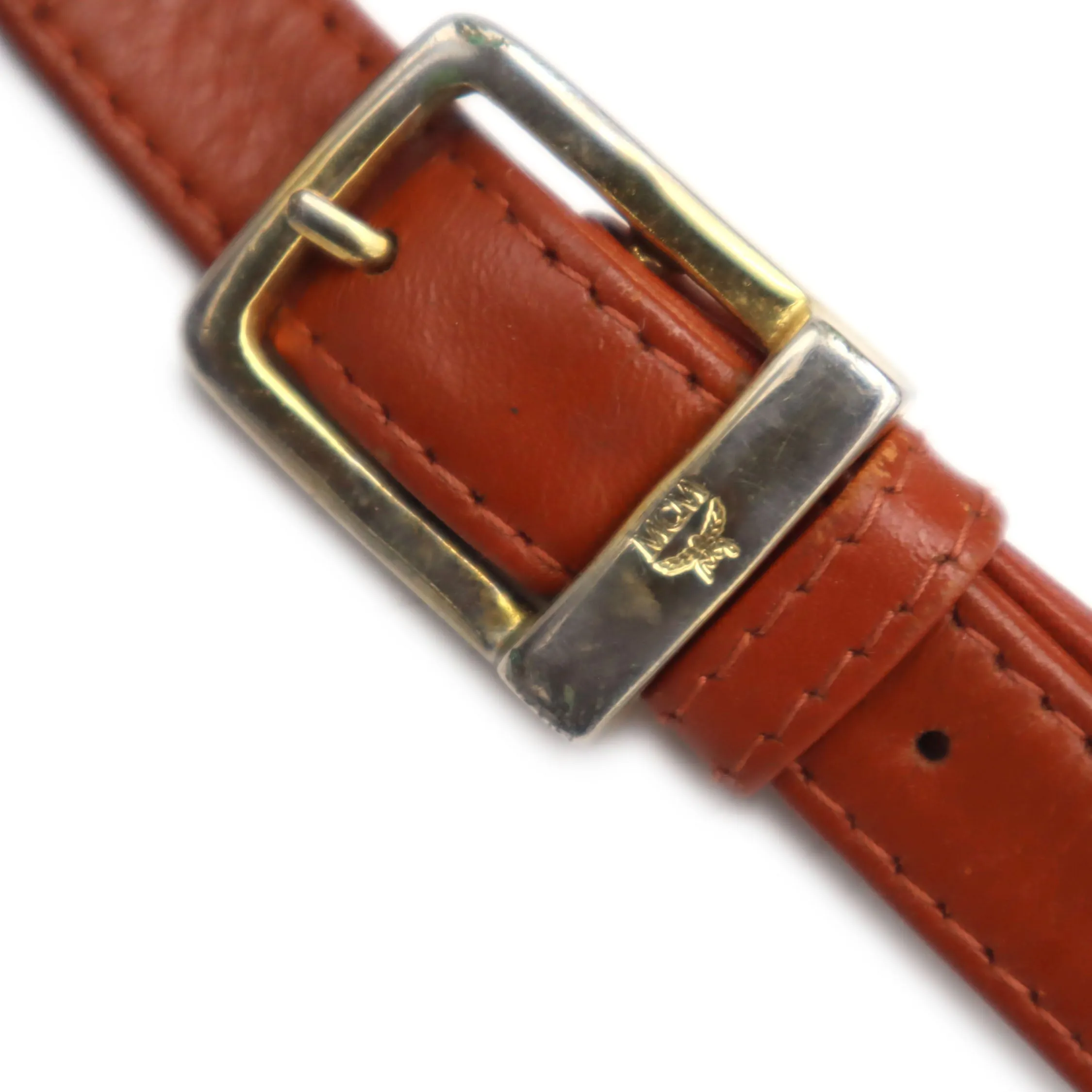 MCM Visetos Leather Small Boston Bag