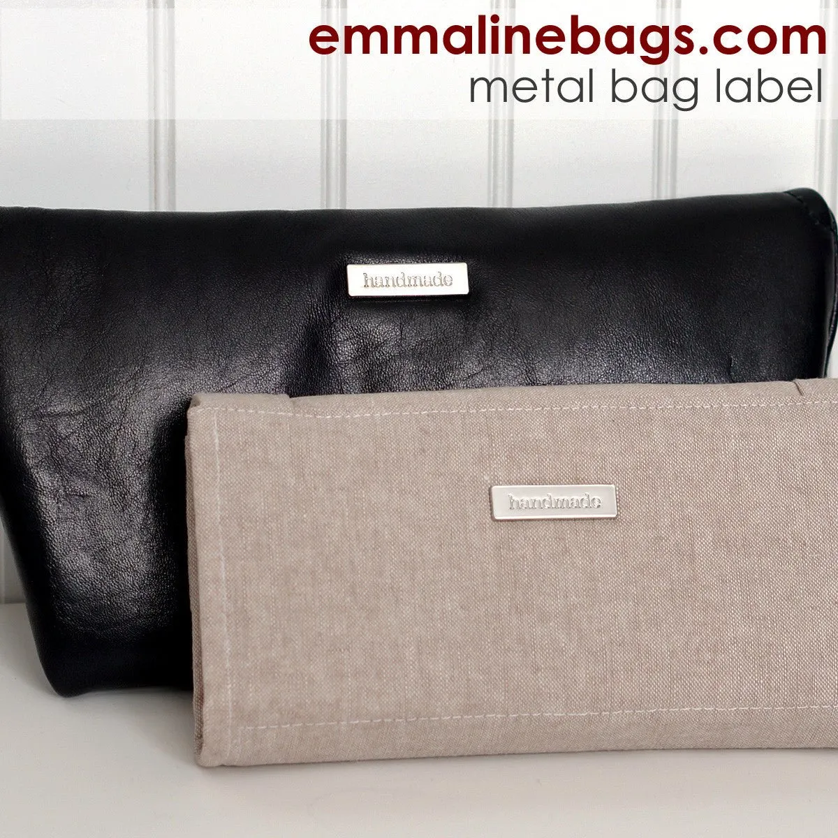 Metal Bag Label: "handmade"