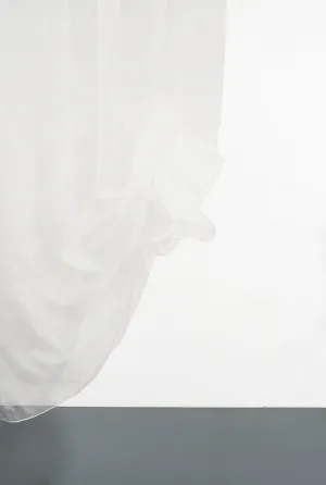 Metallic Sheer Curtains "Glamorous" in Shiny White Color